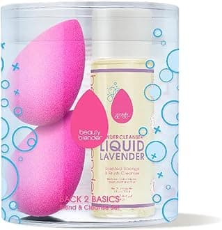 BeautyBlender Back 2 Basics Blend & Cleanse Set (2x Beautyblender Sponge + 1x Blendercleanser Liquid) 3pcs