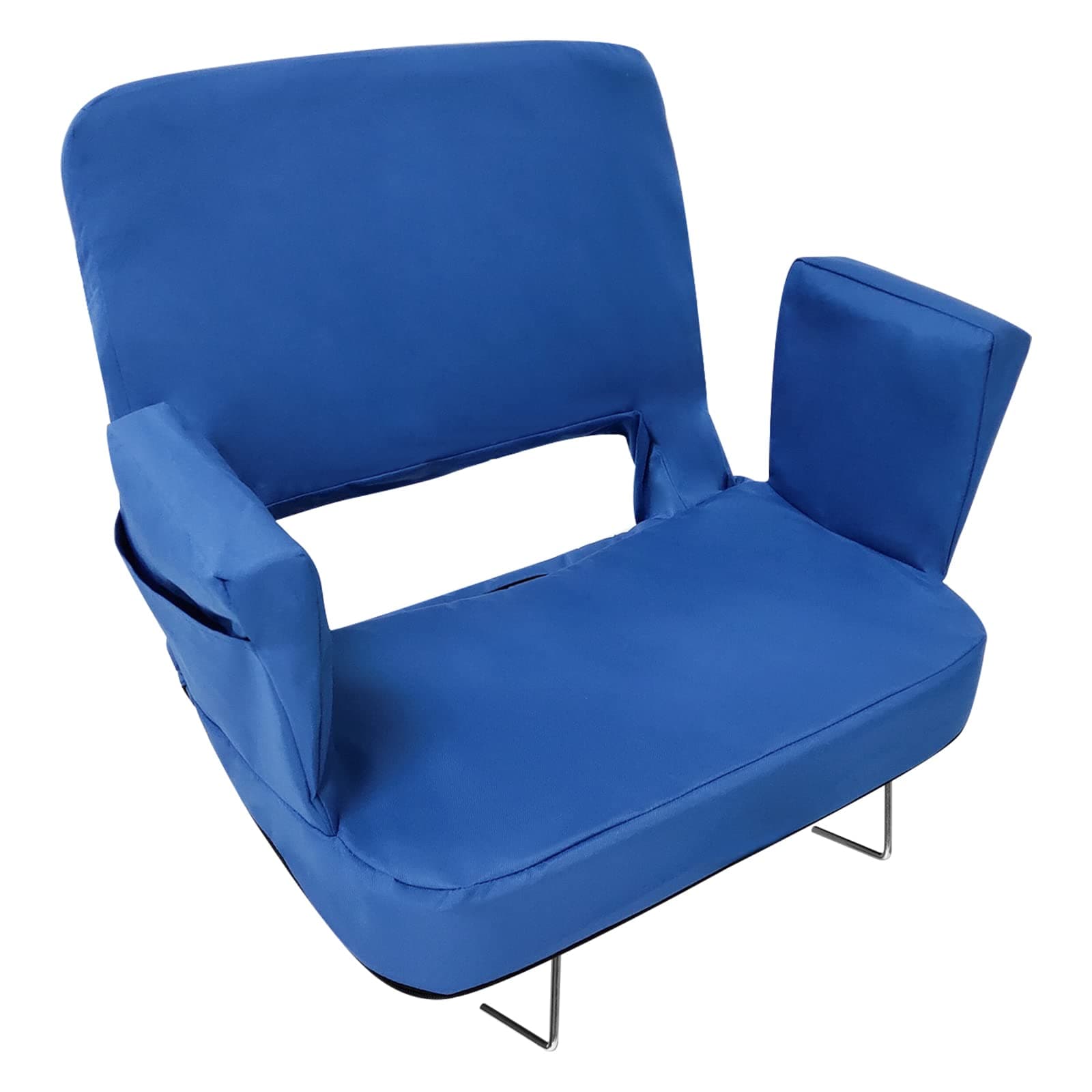 TOPSKY Stadium Seat with Back Support, 21.2in Total Width (19.5in Seat Area), 3 Reclining Positions, 2 Hooks and Armrests(Blue)