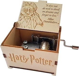 TheLaser'sEdge, Harry Potter Mini Music Box with Movies Hedwig's Theme, Gifts for Women, Men, Birthday, Christmas, Mother’s Day, Anniversary or Merchandise Decor - Albus Dumbledore Dreams Quote