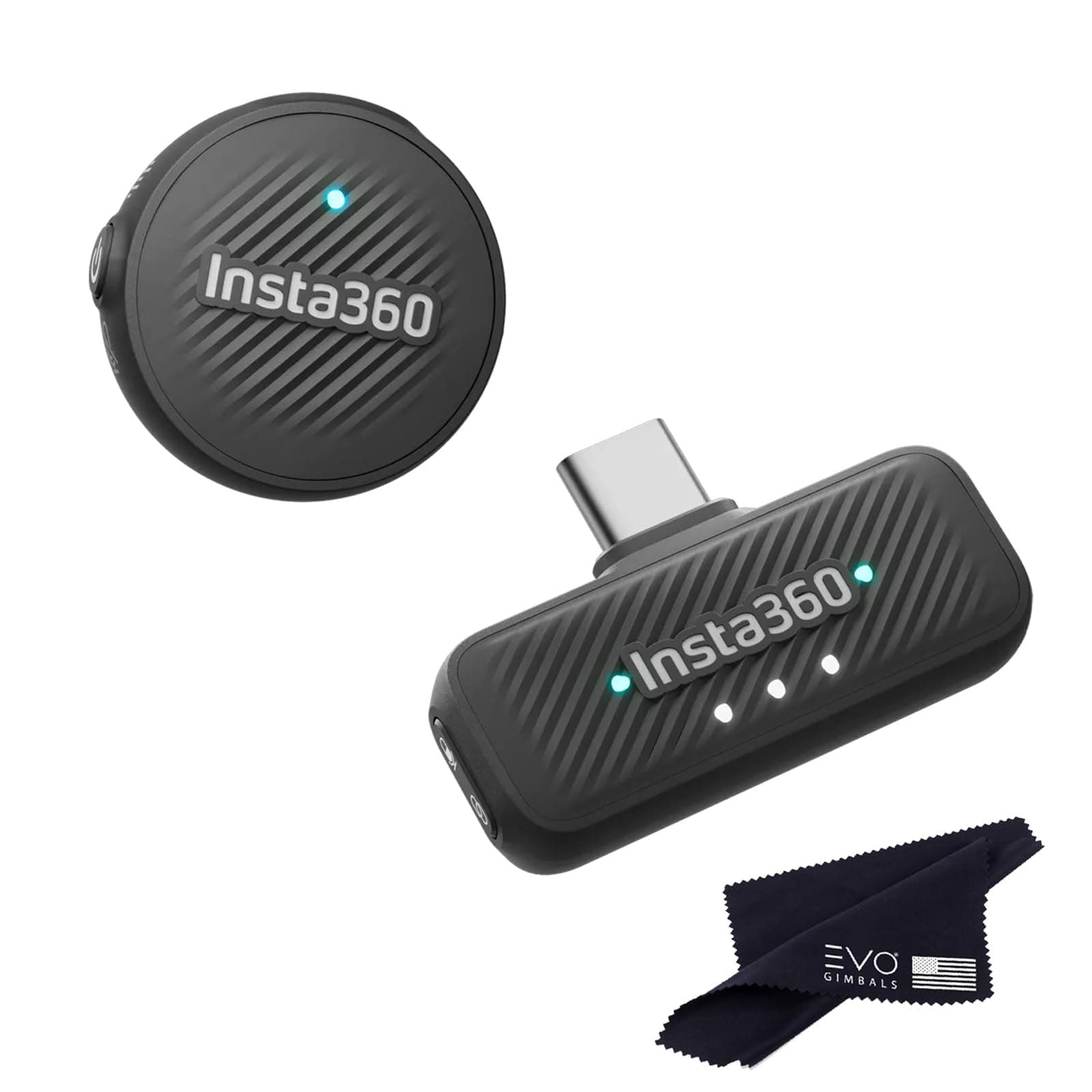 Insta360 Mic Air,Ultralight 7.9g Transmitter, as Compact as a Coin, 48kHz Audio with Built-in Noise Reduction, 10-Hour Battery Life, 300m Range, X5/X4/ACE PRO 2, Flow/Flow 2/Flow 2 PRO((1 TX + 1 RX)