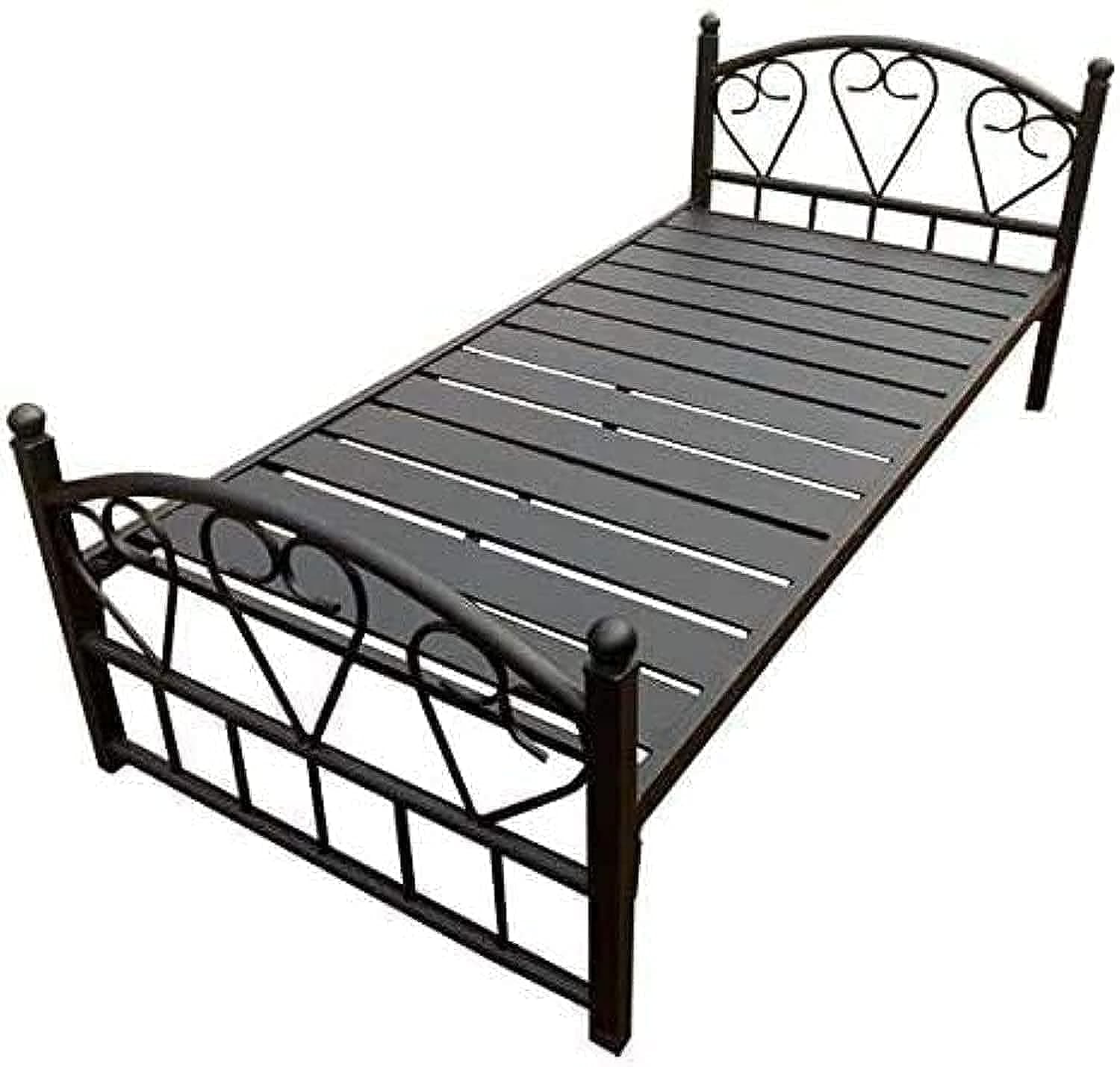 Galaxy Design Fully Heavy Duty Single Bed, Black (90 x 190 CM)