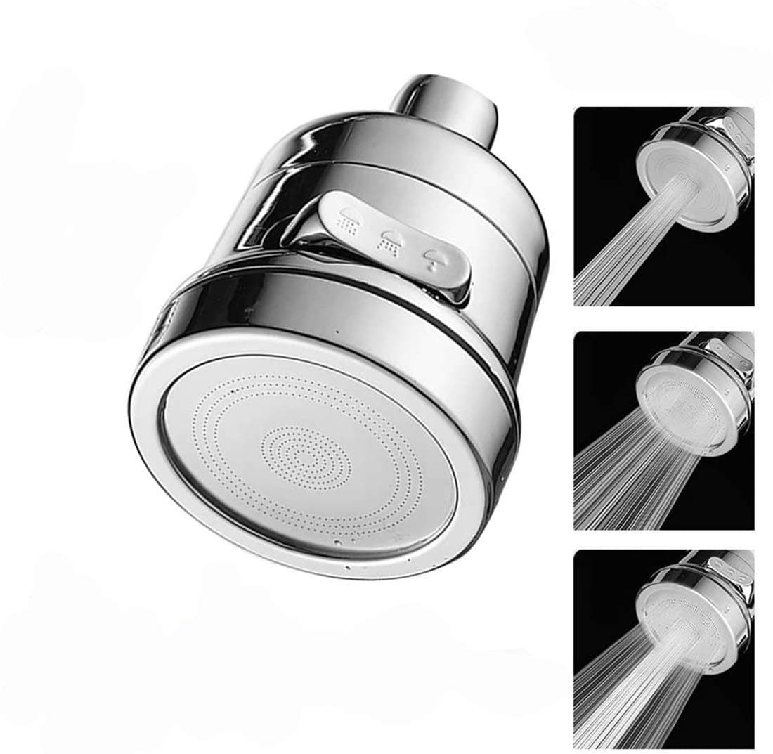 CharmCollection Kitchen Tap Head Water-Saving 3 Gear Adjustable, 360° Swivel Faucet Aerator, Splash-Proof Nozzle Filter for Bathroom Sink Spray Attachment