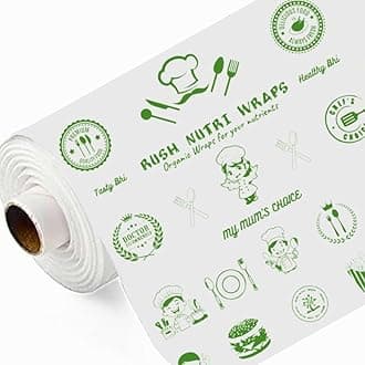 Rush Premium 25 Mtr Nutri Wrap Food Wrapping Paper Roll with Sealing Sticker, Non-Sticky Butter Paper Roll for Roti Use as Parchment Paper for baking cake, Air Fryer paper sheets
