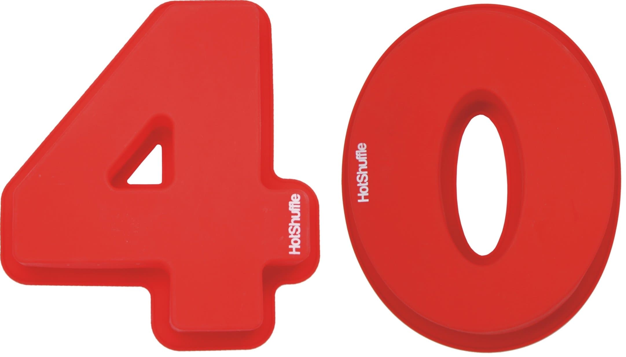 Large Silicone Number 40 Cake Tin Mould 40th Ruby Wedding Anniversary Birthday 4 0