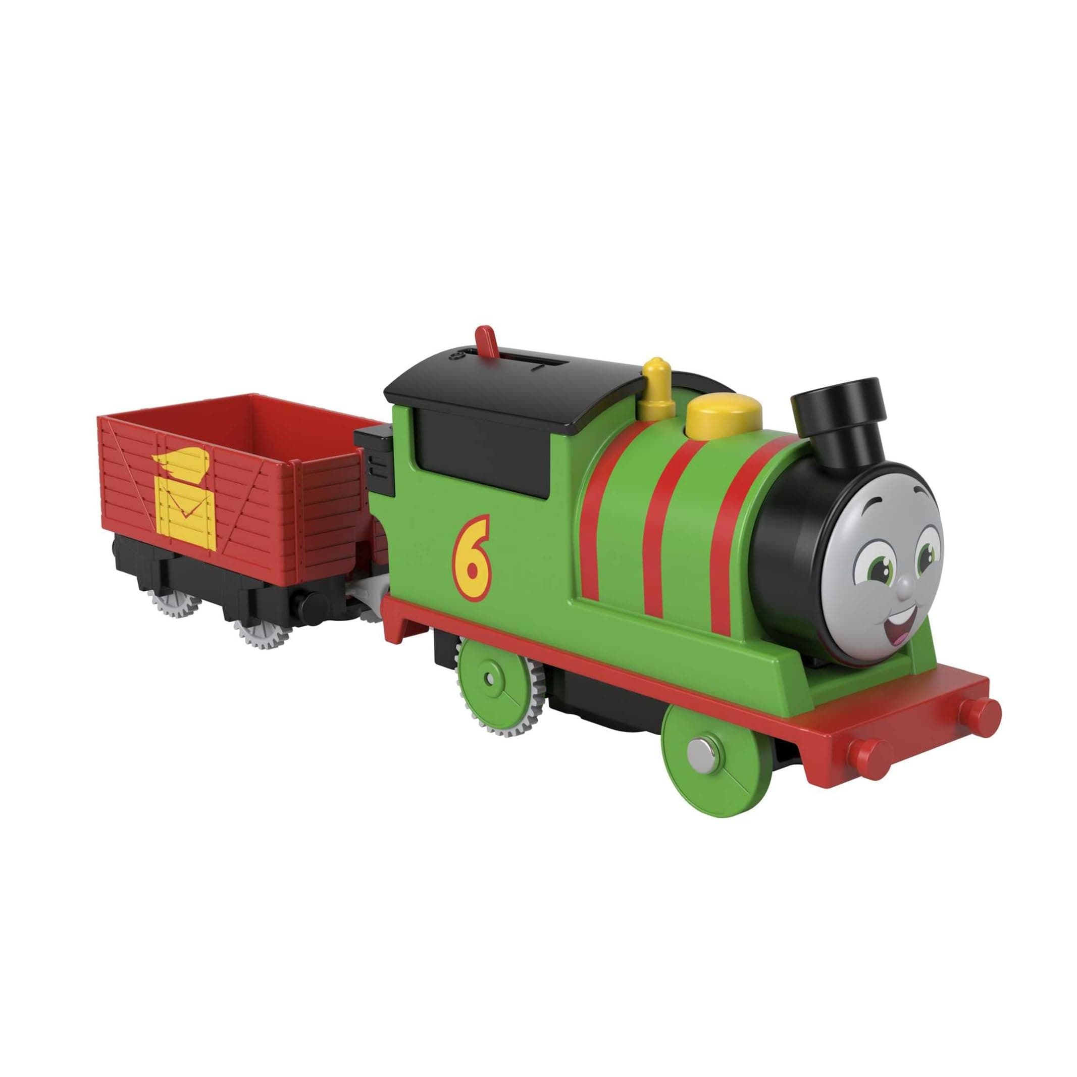 Thomas & Friends Motorized Toy Train Percy Battery-Powered Engine with Tender for Pretend Play Preschool Kids Ages 3+ Years, HDY60