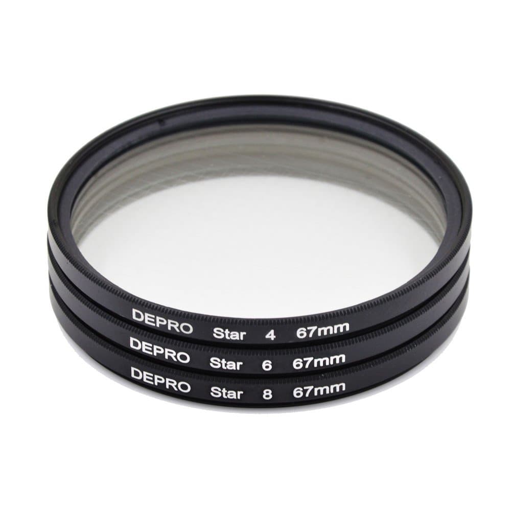 DEPRO 67mm Star Filter Set Cross +4 +6 +8 Point Star Filter Twinkle Effect For Canon 450D 500D 550D 600D 650D 700D Nikon D3100 D3200 D3300 D5200 D5300 DSLR Lens 67mm Kit