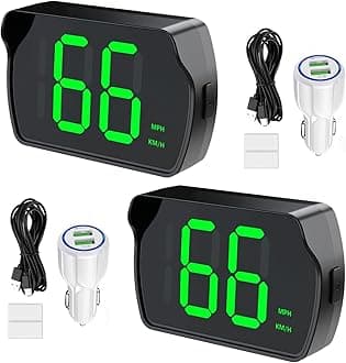 GPS Digital Speedometer for Car MPH, Universal HUD Speed Meter with LED Large Font, Plug Play for Car Truck Motor SUV Golf Cart All Vehicles (2 Pack Digital Speedometer with Charger)
