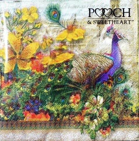 Punch Studio Napkins Peacock 40 ct