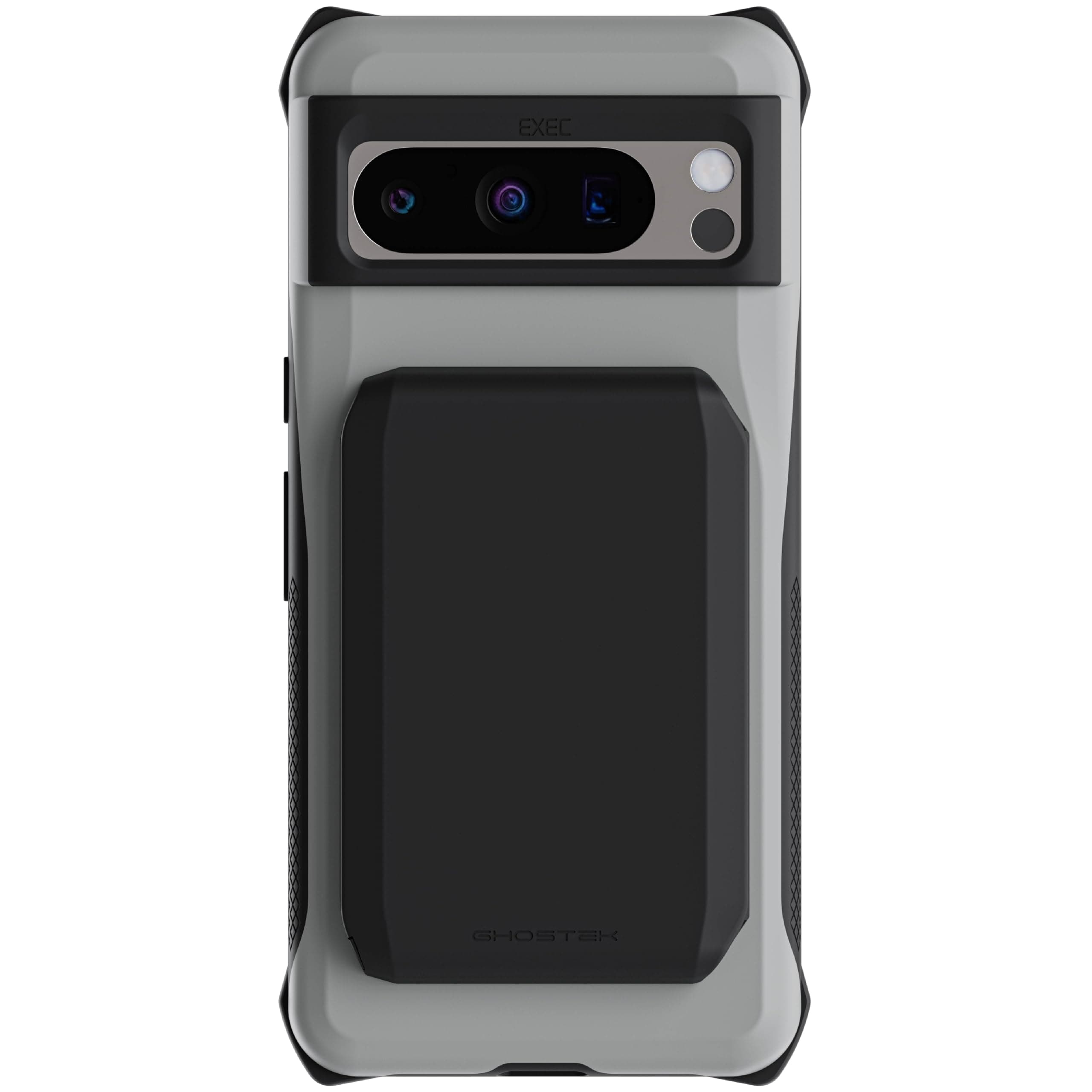 Ghostek Exec Wallet Case for Google Pixel 8 Pro - Magnetic Credit Card Holder, Compatible with Wireless Charging, Kickstand (6.7 Inch, Gray)