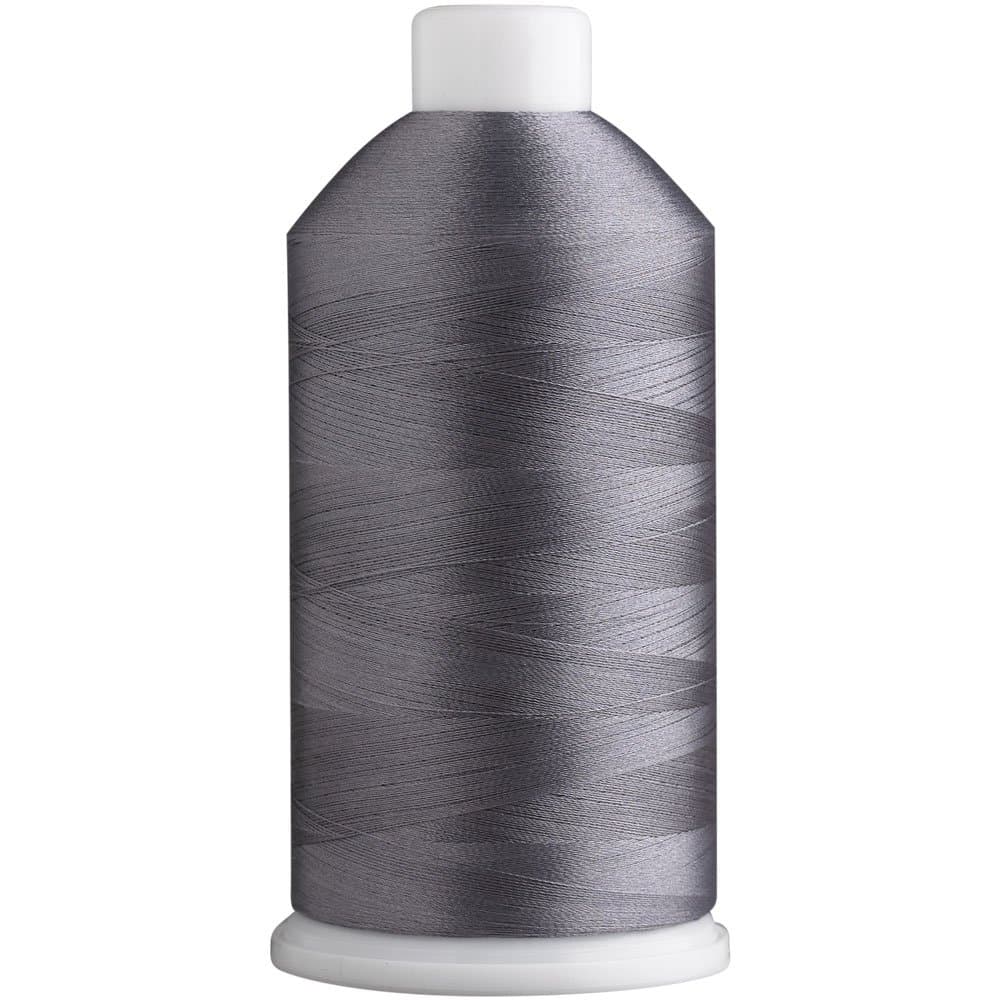 Super B Polyester Embroidery Thread, 40wt Large Spool 5000m, Embroidery Thread for Commercial & Domestic Machine, 175 Popular Colors Machine Embroidery Thread, 100% Polyester - Silver Gray 589