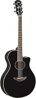 APX600 BL Thin Body Mahogany Wood Acoustic-Electric Guitar, Black
