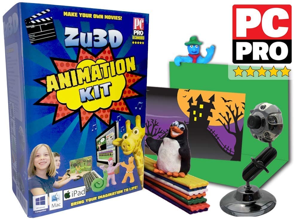 Zu3D Complete Stop Motion Animation Kit For Kids Includes HD Camera, Handbook, And Two Software Licenses Works On Windows Apple Mac OS X And iPad iOS