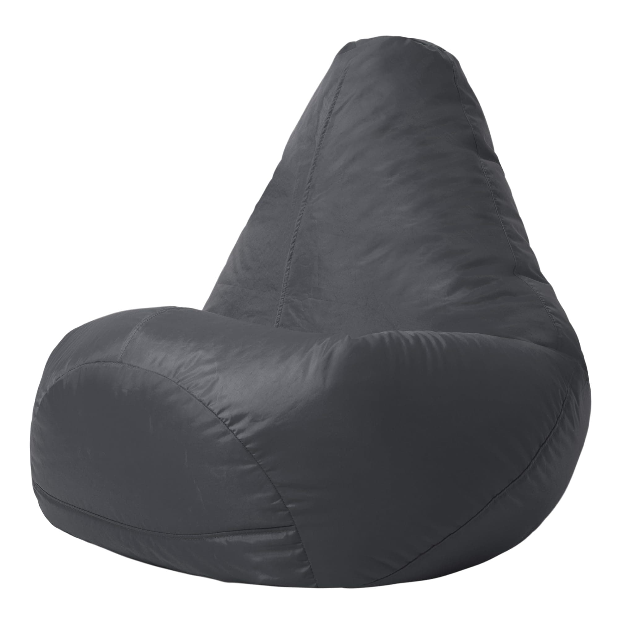 Bean Bag BazaarBean Bag Bazaar High Back Recliner Bean Bag Chair, Dark Grey, Indoor Outdoor Beanbag, Water Resistant Fabric, Large Beanbag with Filling Included, Gaming Chair, Outdoor Seating, Garden Furniture