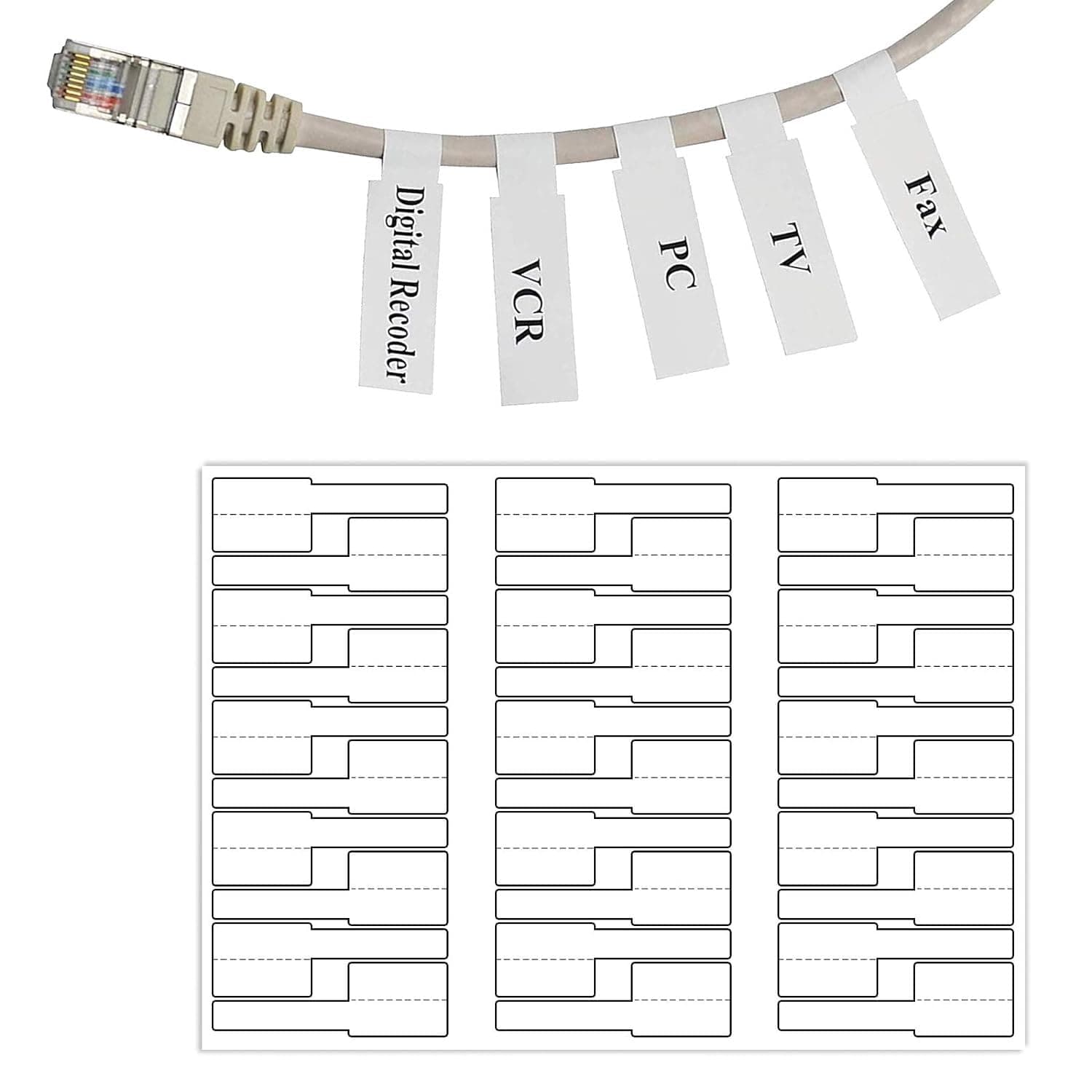 True-Ally 240 PCS Cable Labels, White Color Waterproof Cable Tags Wire Labels for Cable Management, Cord Labels Can Write On, Self Adhesive Wire Labels Easy Handwriting. Cable Organiser