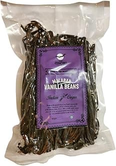 Nilgiri Marten Spices Malabar Vanilla Beans Gourmet Grade | 1.5-2% Vanillin | 25-30% Moisture | Natural & Pure | For Baking, Extract, Coffee, Brewing, Cooking | Single Origin (1 Kg)