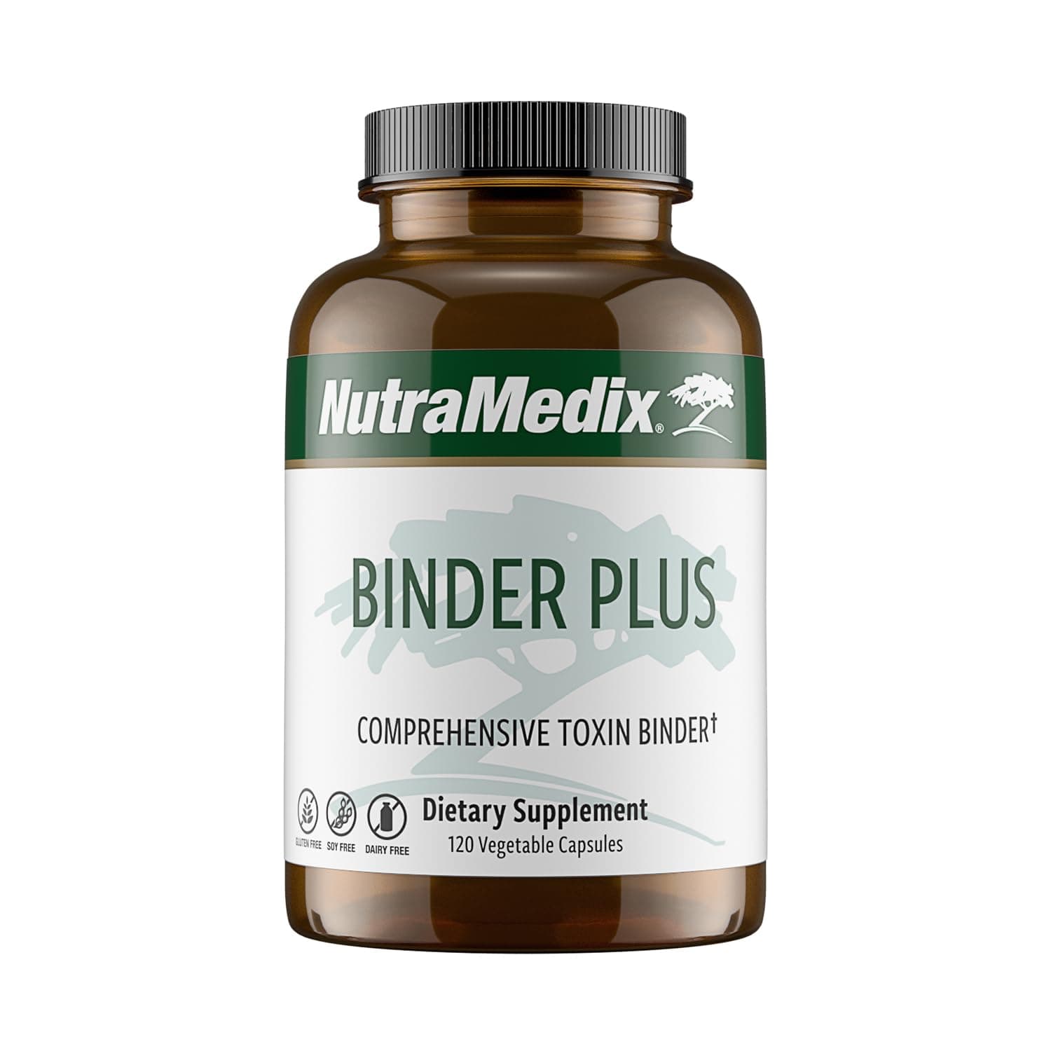 NutraMedix Binder Plus - Comprehensive Toxin Binder & Body Detoxifier - Prebiotic Antioxidant Support + Inulin, Bentonite, Aloe Vera, Activated Charcoal, Fulvic Minerals & Chitosan (120 Capsules)