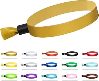 100 Pcs Cloth Event Wristband, Disposable Wristbands for Events, Colored Wristbands Events,for Lightweight Concert,Club Entrance Wrist Strap Party Wristband Event (Color : Gold)