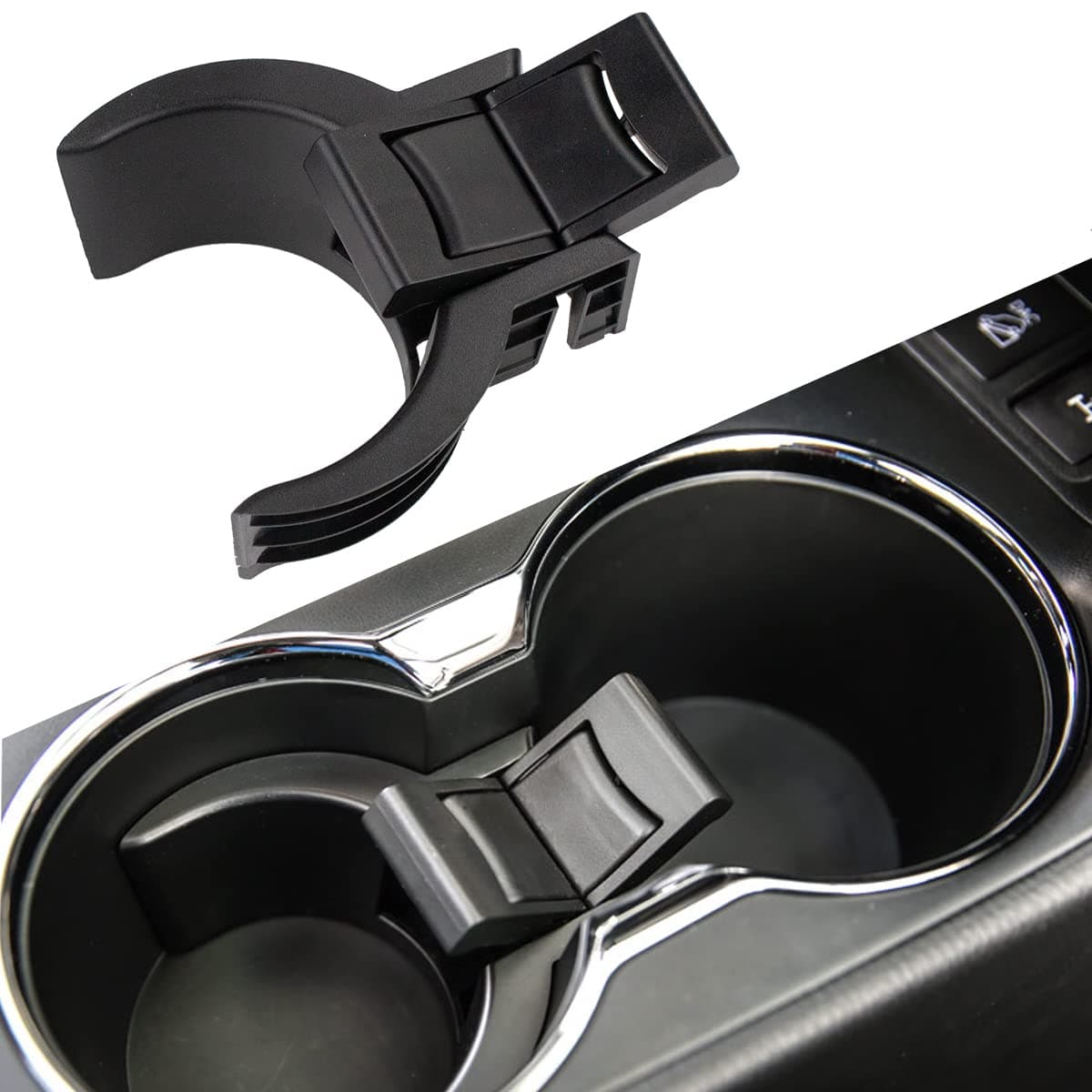 RLB-HILON Cup Holder Insert Divider Compatible with Toyota Highlander 2014 2015 2016 2017 2018 2019 Center Console Drink Holder Separator