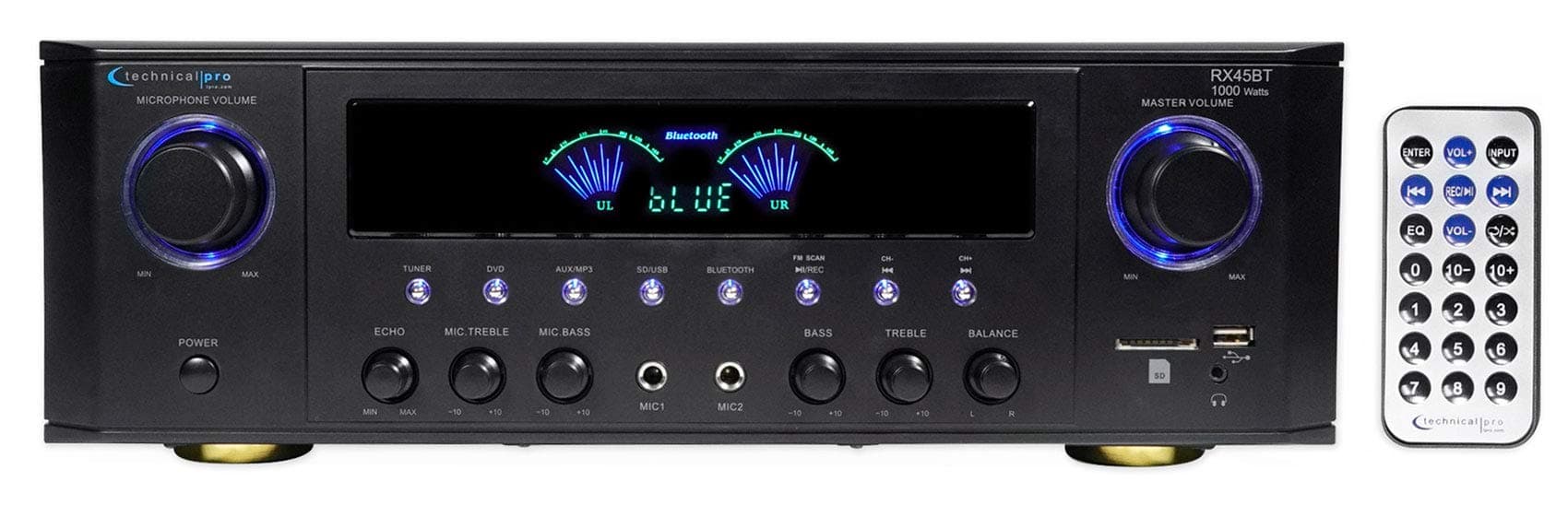 Technical Pro RX45BT Hybrid Pro Amplifier Receiver w/Bluetooth USB/SD+Remote