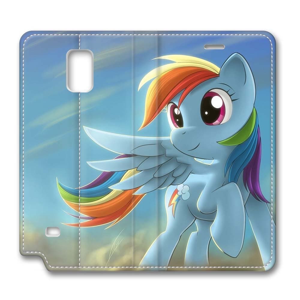 Note 4 Case, Fashion Galaxy Note 4 PU Leather Cover [Flip Cover] with Foldable Stand My Little Pony Animation Pony Rainbow Protective Case Cover for Samsung Galaxy Note 4
