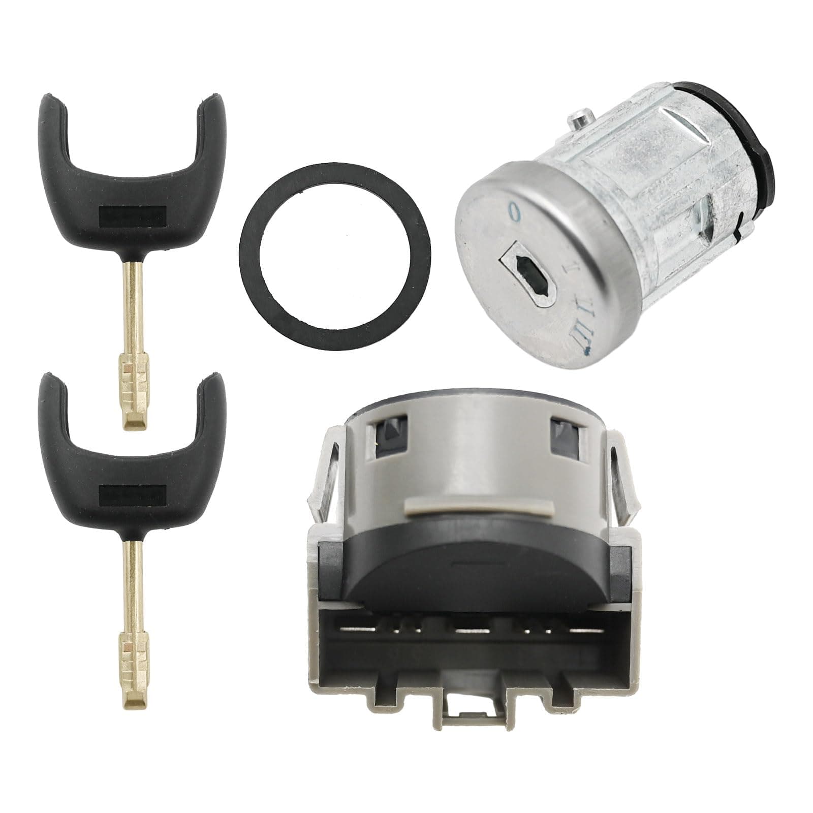 Hoypeyfiy 4355452 Ignition Switch Lock with Key Replacement for Ford Transit MK7 2S61-A3697-AA