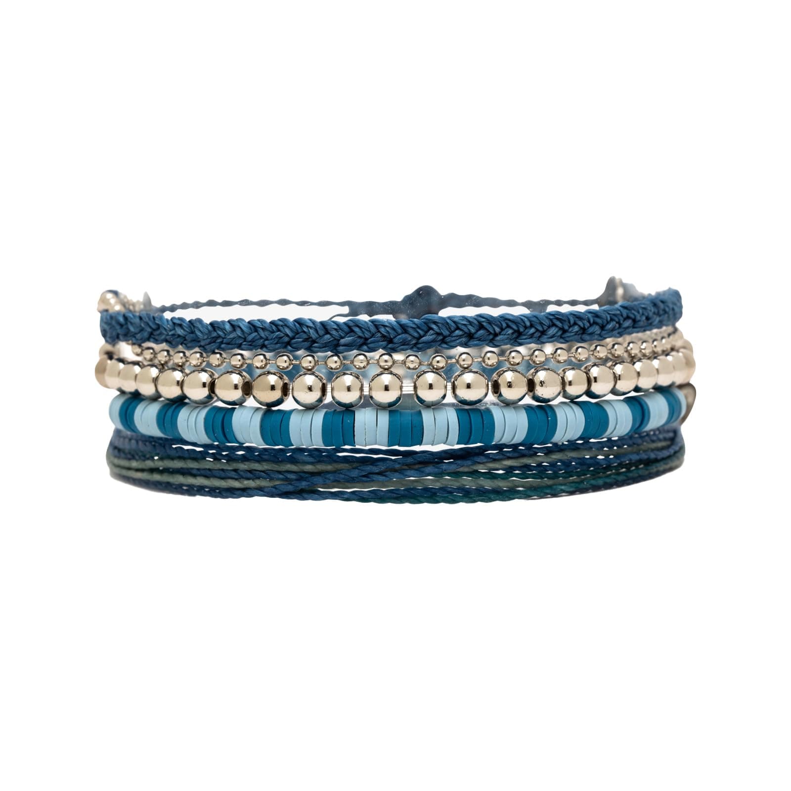 Pura VidaBracelet Deep Sea Bracelet Stack, 4 Stackable Bracelets for Women