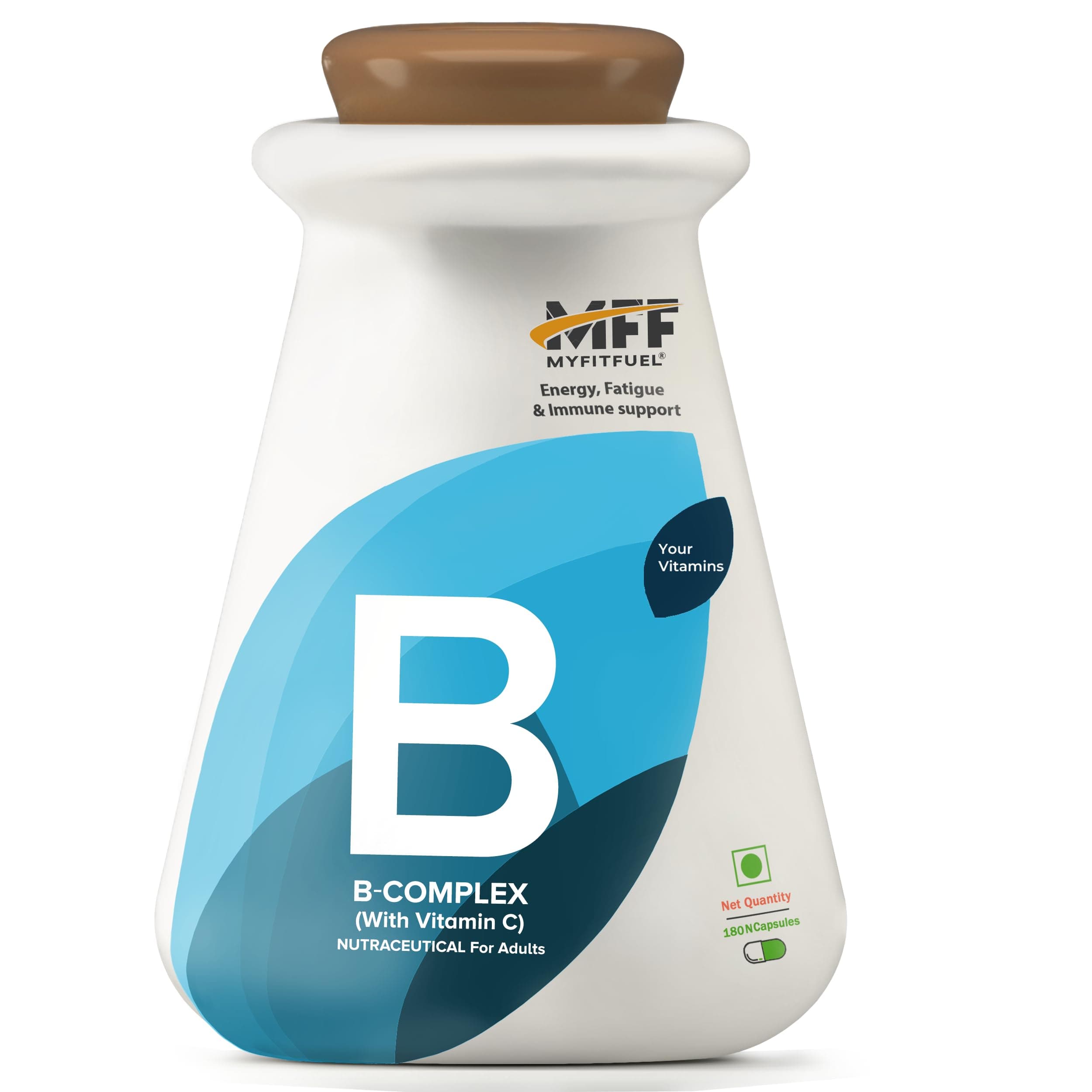B Complex with Vitamin C (180 Capsules) with 100% RDA B1, B2, B3, B5, B6, B7, B9 & B12 | Hair Growth, Energy & Immunity | Youthful Skin