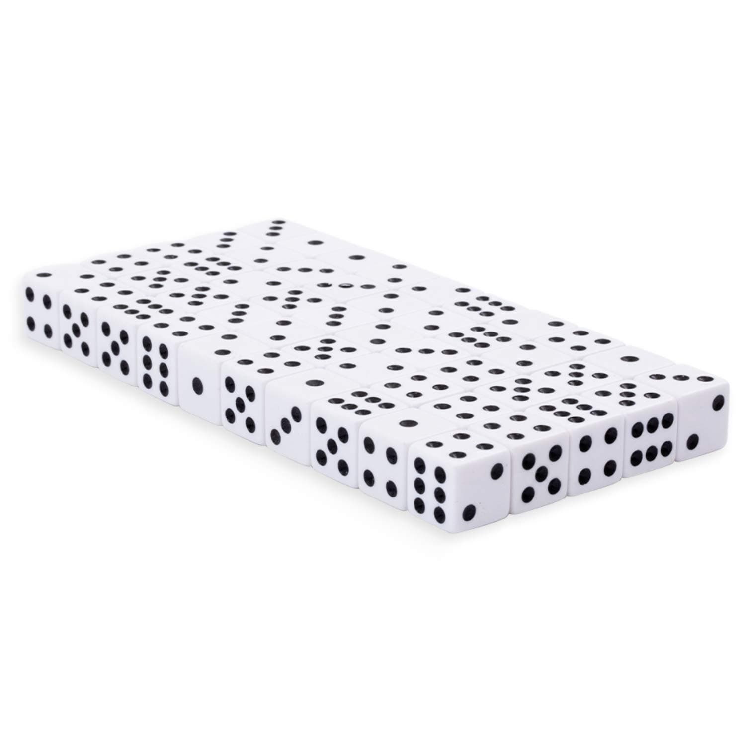 Regal Games Dice Set - 6 Sided White 16mm Square Dice for Classroom or Family Game Night - 50 Dice