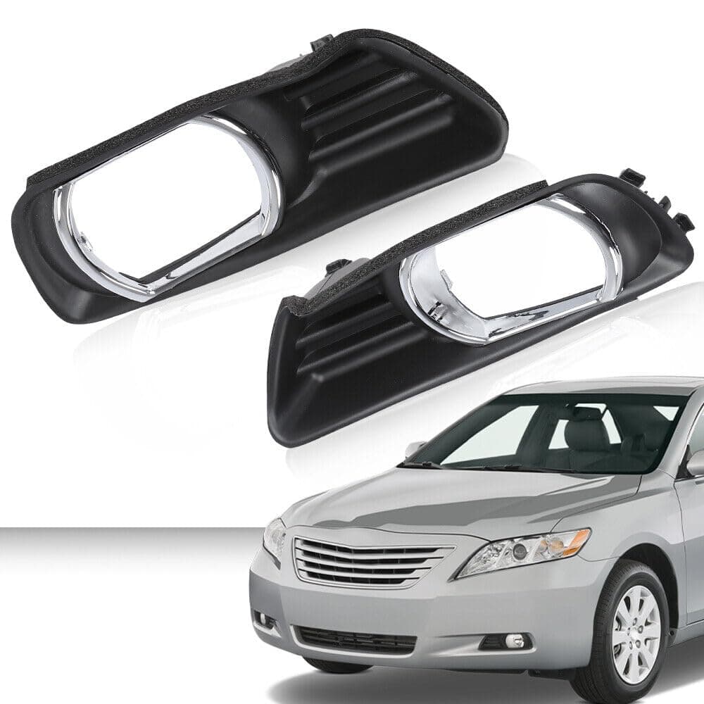 2Pcs Front Bumper Fog Light Trim Bezel Cover Base Cap for Toyota Camry 2007 2008 2009 52128-06040/52127-06040