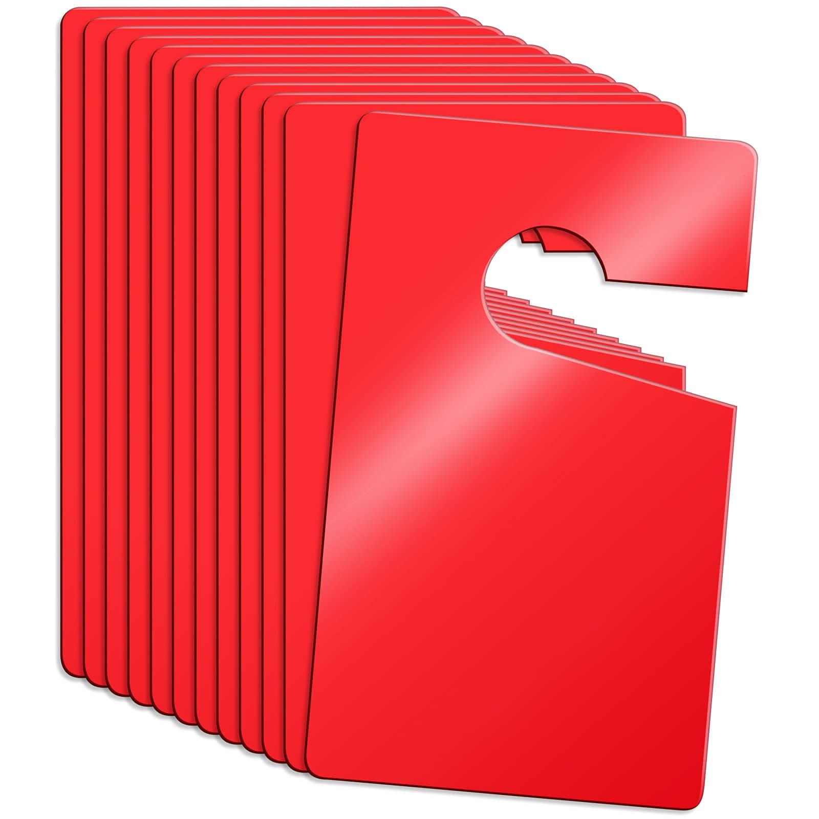 12 Pieces Thicker Parking Permit Hang Tag Blank DIY Passes 3 x 5 Inches Recyclable Weatherproof Rearview Mirror Hanging Pass for Employee Resident Car Lot Enterprises Office and More(Red)