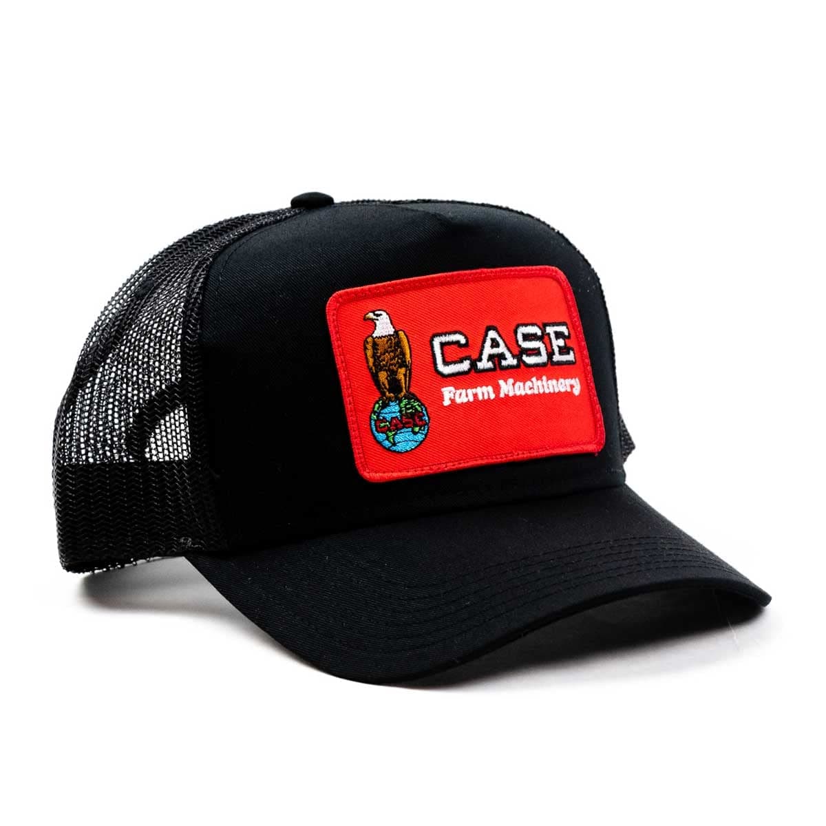 Case Tractor Hat, Black Mesh, Farm Machinery Eagle Logo CE5BM
