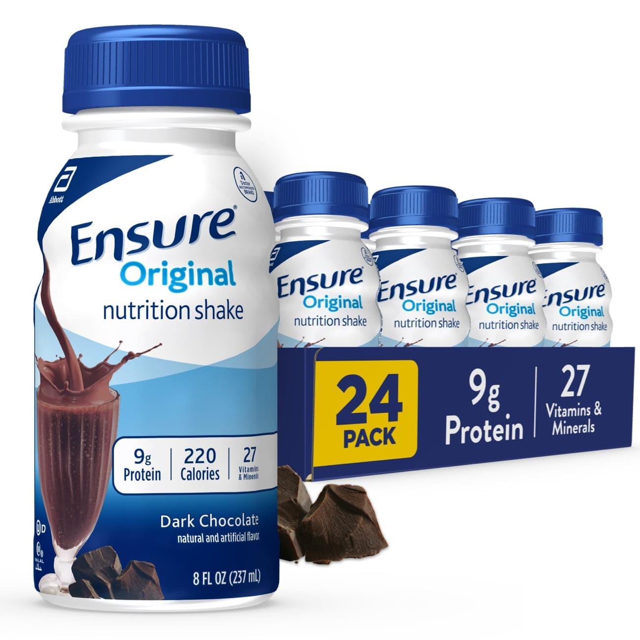 Ensure Regular Rich Dark Chocolate Shake, 8-Ounce Bottles (Pack of 24)