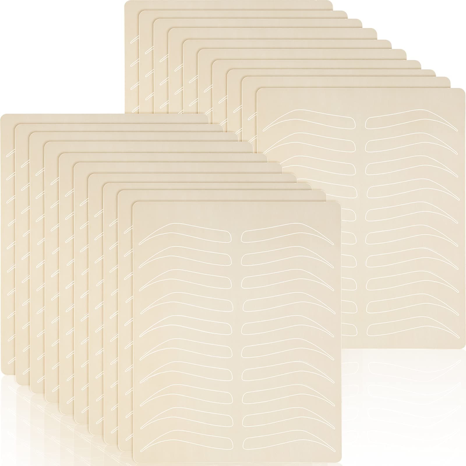 20 Pieces Microblading Supplies Double Sided Practice Skin for Eyebrows Tattoo Fake Skin Rubber Microblading Kit No Ink Makeup Silicone Skins to Practice Brow