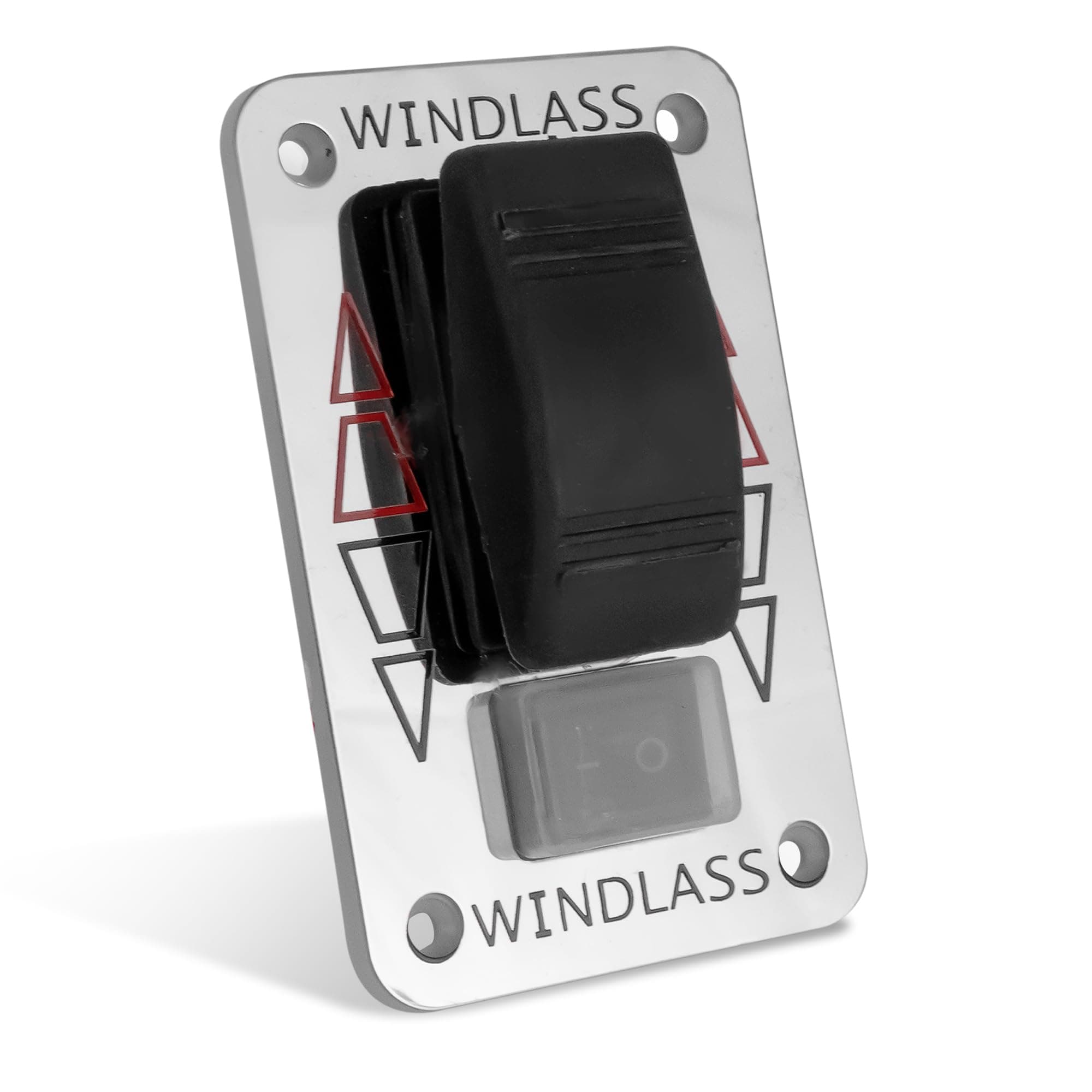 Five Oceans Boat Anchor Windlass Rocker Switch, Controlling Up/Down Function of Boat Anchor Windlasses, Waterproof, 12 Volts, SPDT 3-Terminal Switch, Stainless Steel Plate - FO3290