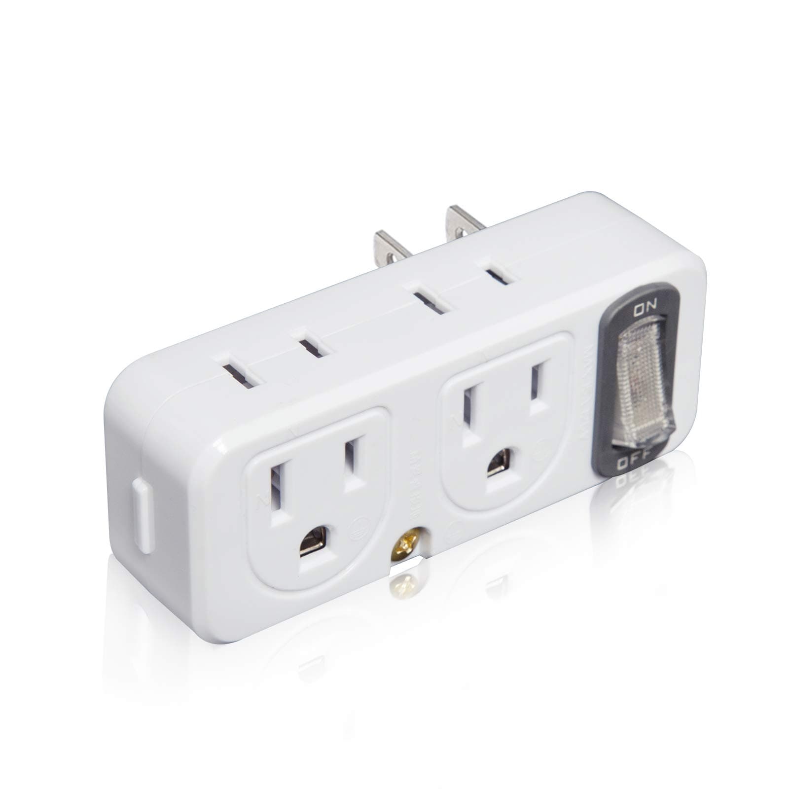 SYCON 4 Outlet Wall Extender AC Adapter with Night Light, 2-Prong Mini Indoor Wall Tap Power Outlet Extender Plug