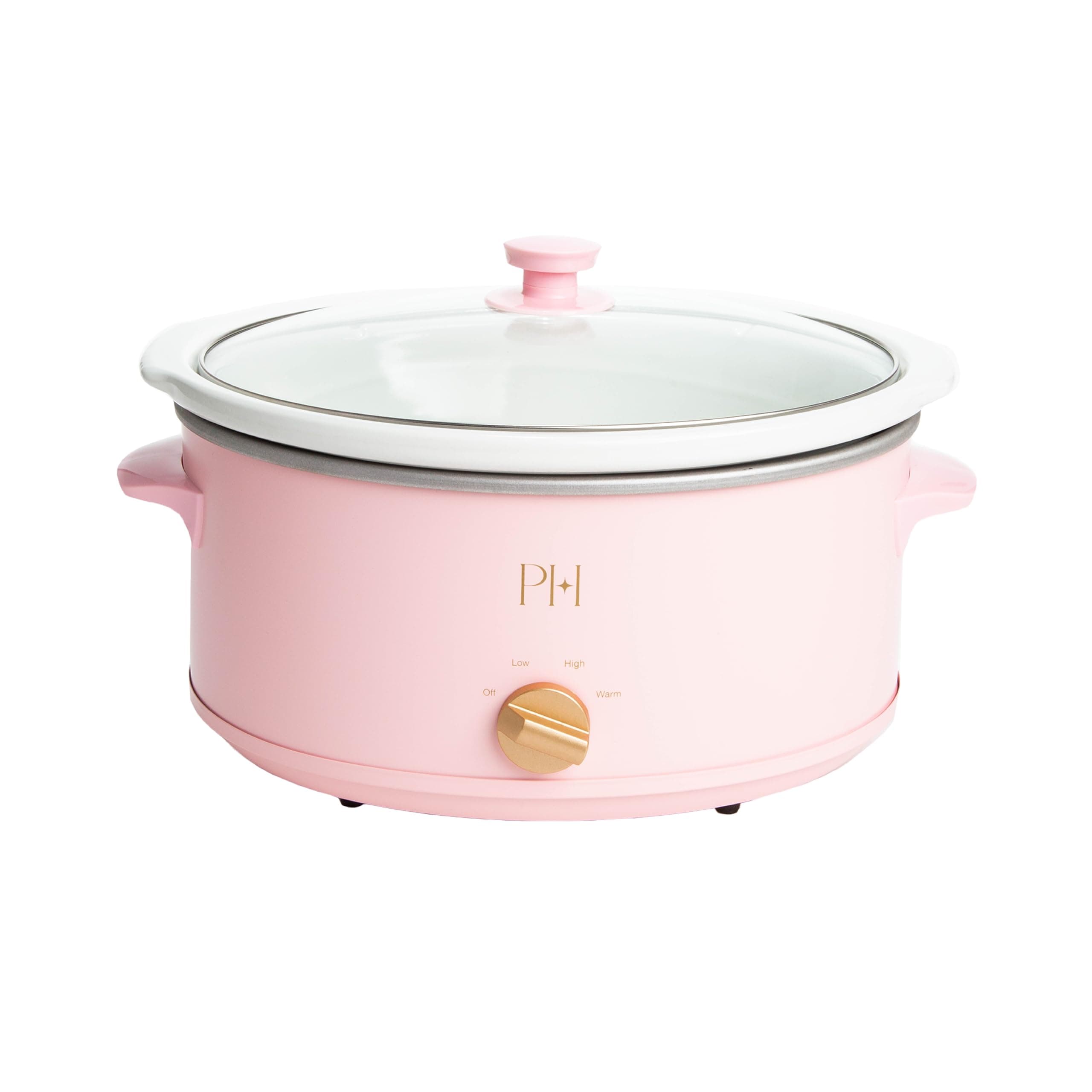 Paris Hilton - 6 quart manual slow cooker, features three settings (low, high, warm), naturally non-stick stoneware insert and dishwasher safe, size capacity