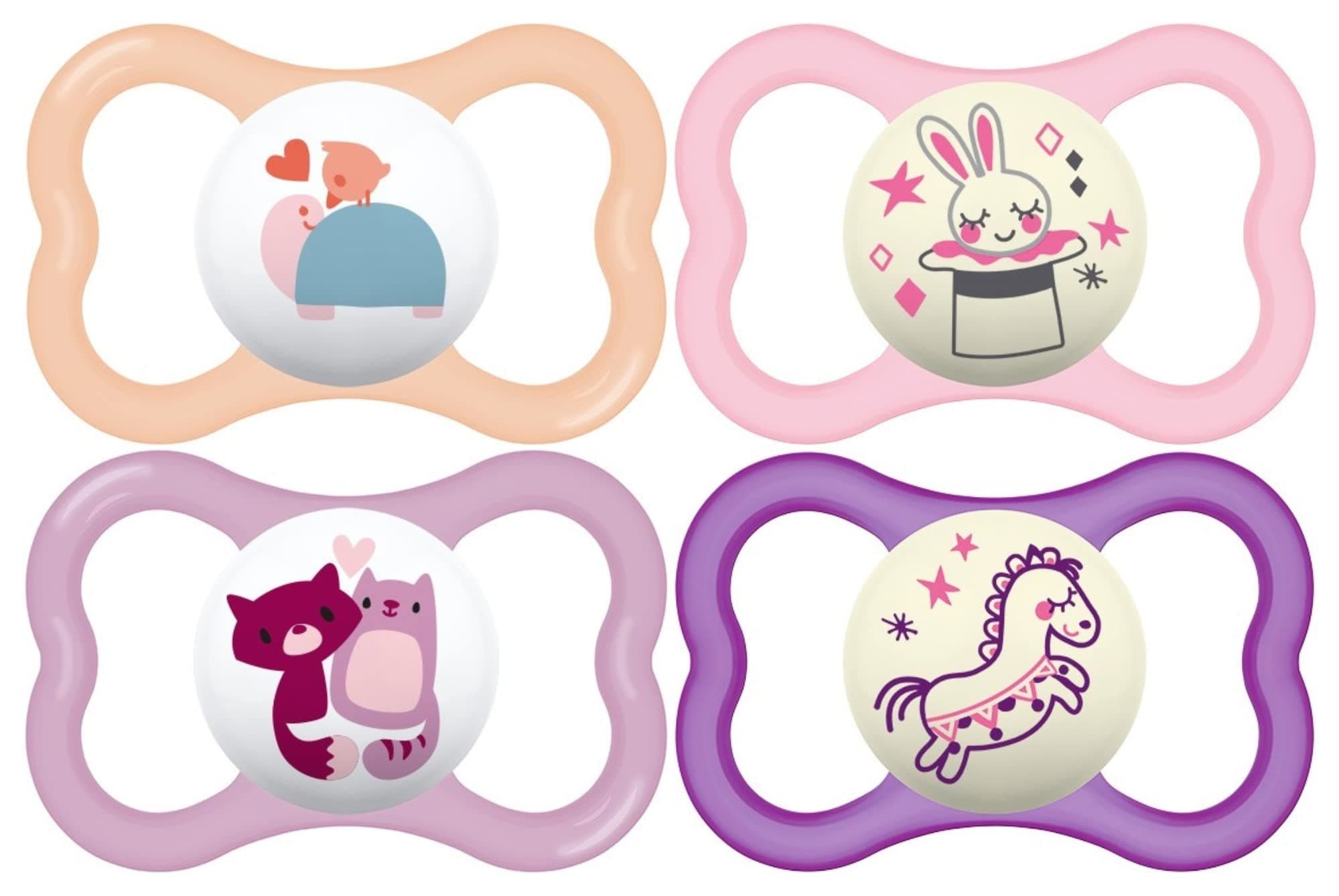 MAM Air Pacifier for Babies 6-16 Months, Extra Air Flow for Sensitive Skin, Glows in The Dark, Developed with Medical Experts, BPA-Free Skin Soft Silicone, 4 Count, Made in Europe