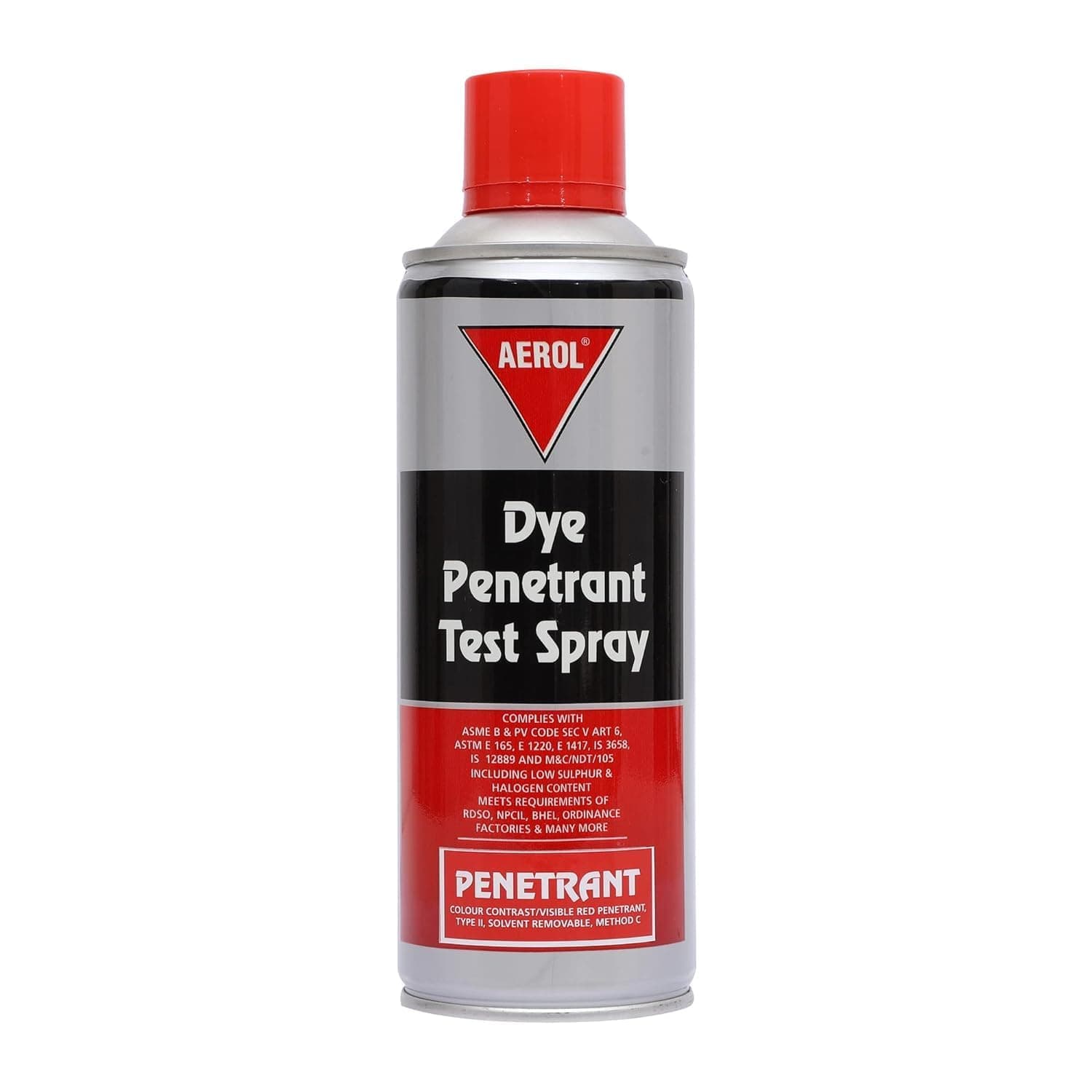 Aerol Dye Penetrant Test Spray (Visible Red, Solvent Removable) for Liquid Pe...