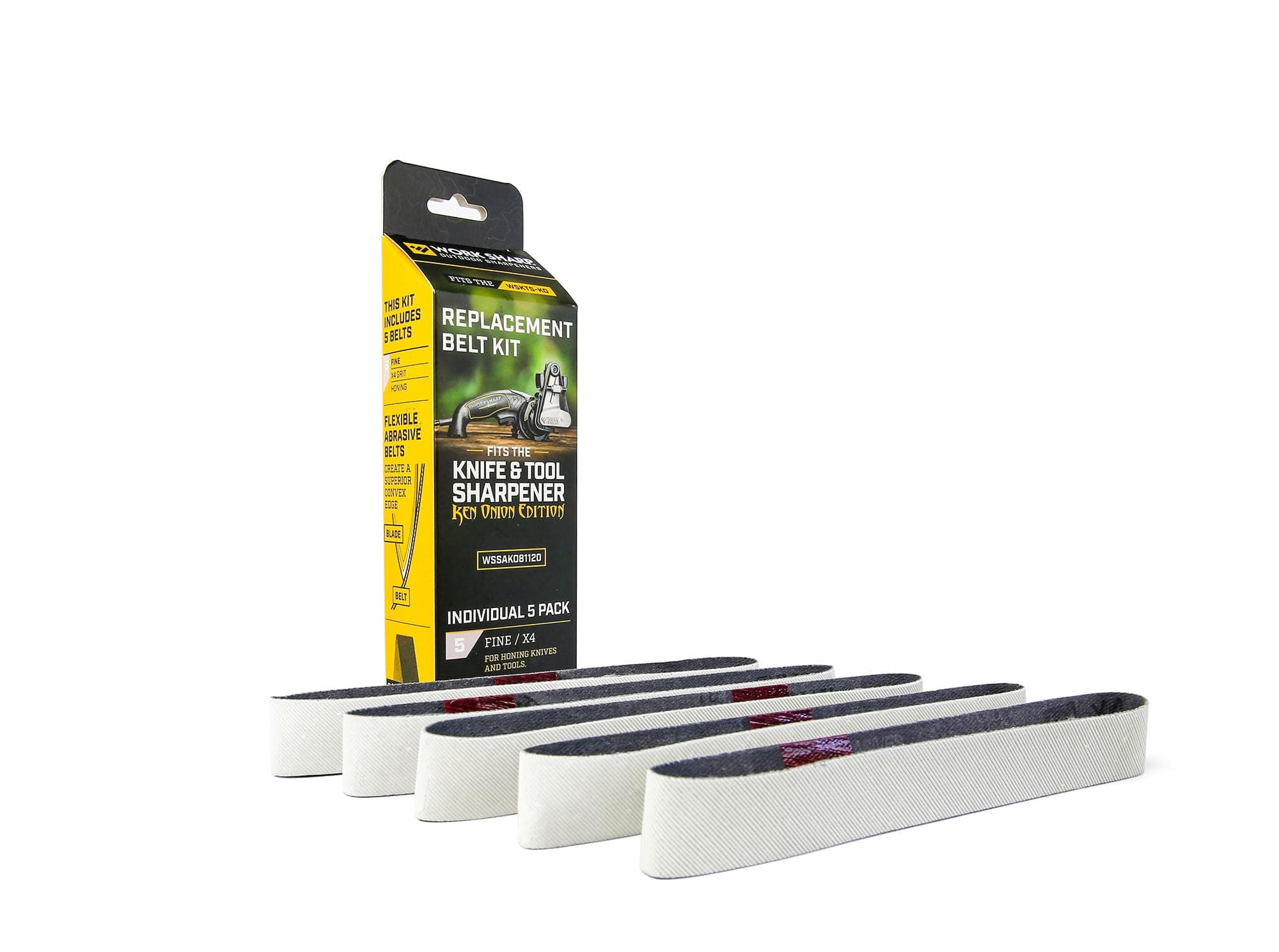 & Ken Onion Edition Knife and Tool Belt Kit – WSSAKO81120 Blade Grinder Attachment with Fine Grit Belt Kit – Knife & Tool Sharpener Replacement Belt Kit