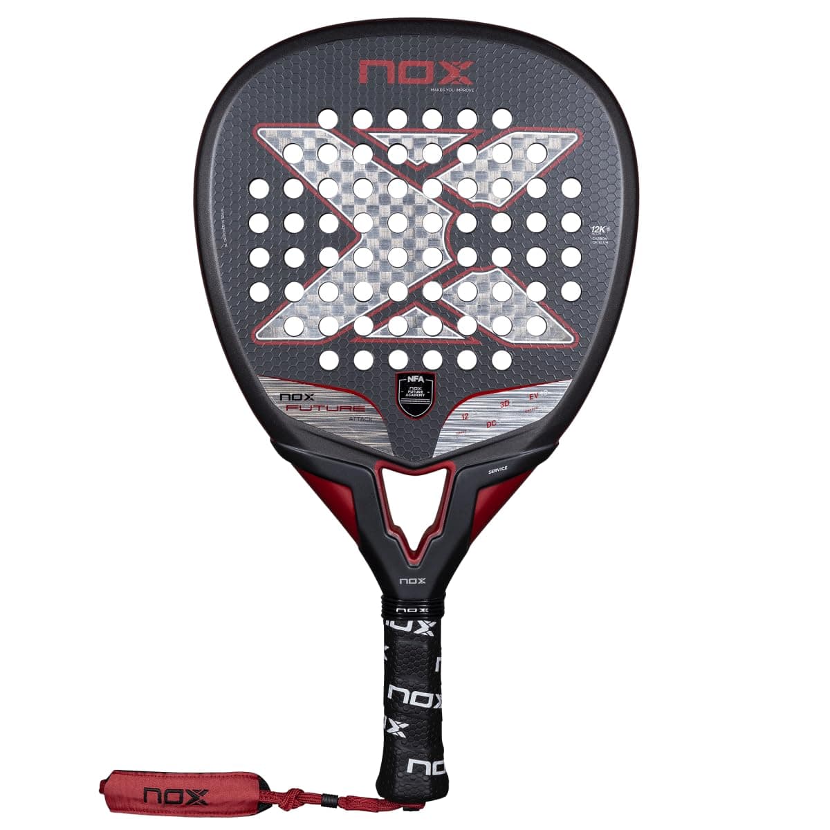 Padel Racket Future Attack 12K Alum NFA Edition | Diamond Shape Pala de Padel | Carbon Alum 12K Face, EV50 Core & 3D Texture | High Power, Control & Spin for Advanced Players | Racket for Adults