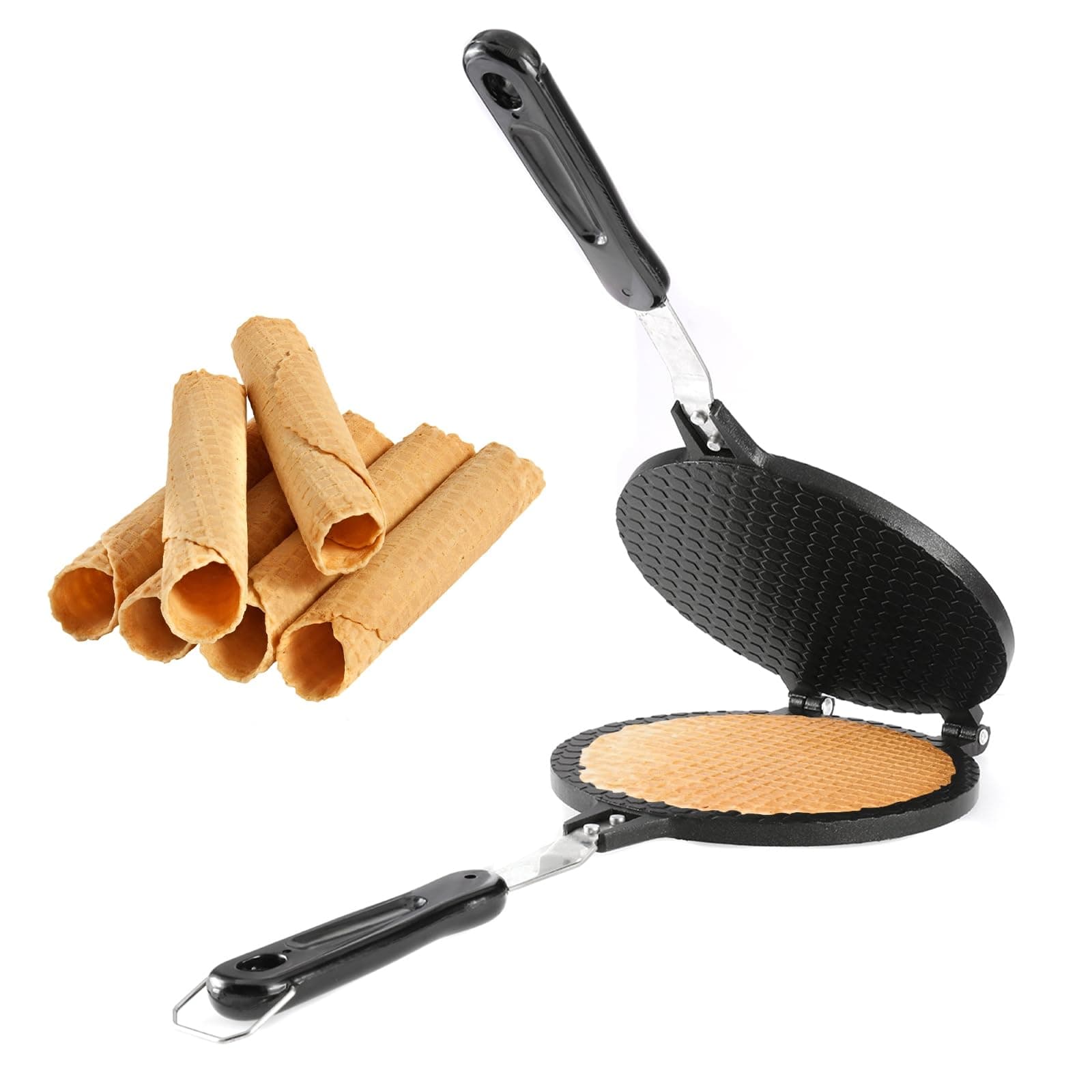 Dyna-Living Waffle Cone Maker Home Ice Cream Cone Maker 6.7" Waffle Maker Non-Stick Egg Roll Maker Waffle Bowl Maker for DIY Ice Cream Waffle Cone Dessert