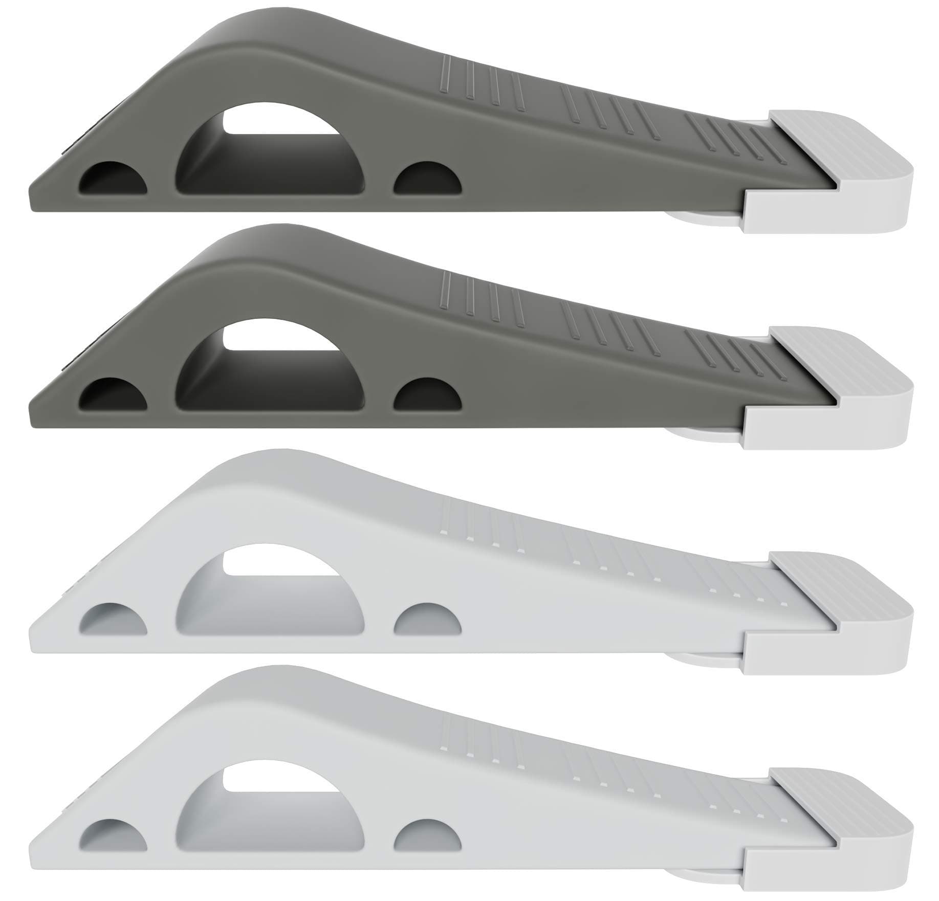 4 Pack Door Stopper [Reliable and Practical] Rubber Door Stop Security Wedge| Flexible | Non-toxic | Longer Lasting | Works with [Easy Install Hinges with Bonus Holder]