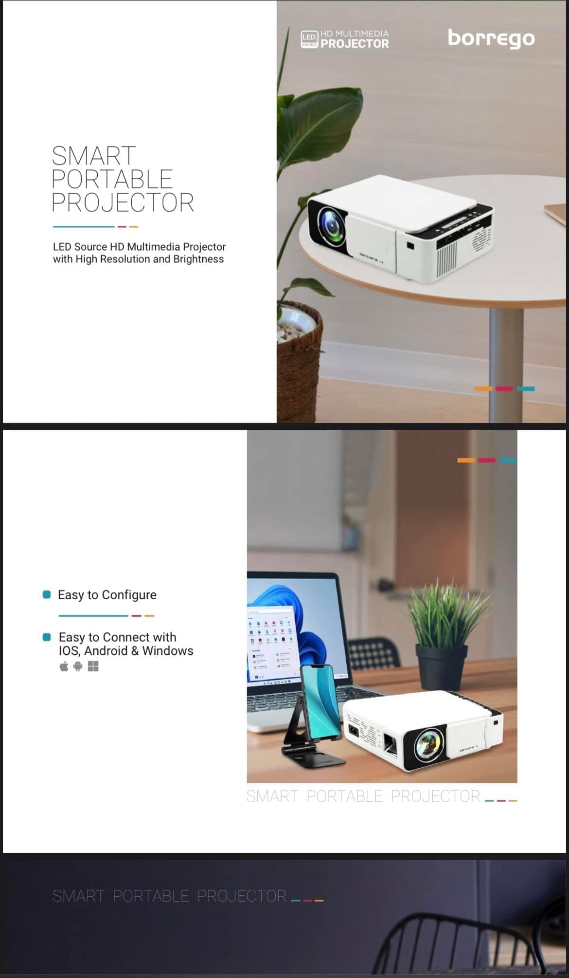 Borrego Smart Wifi Projector for Mobile/Laptop