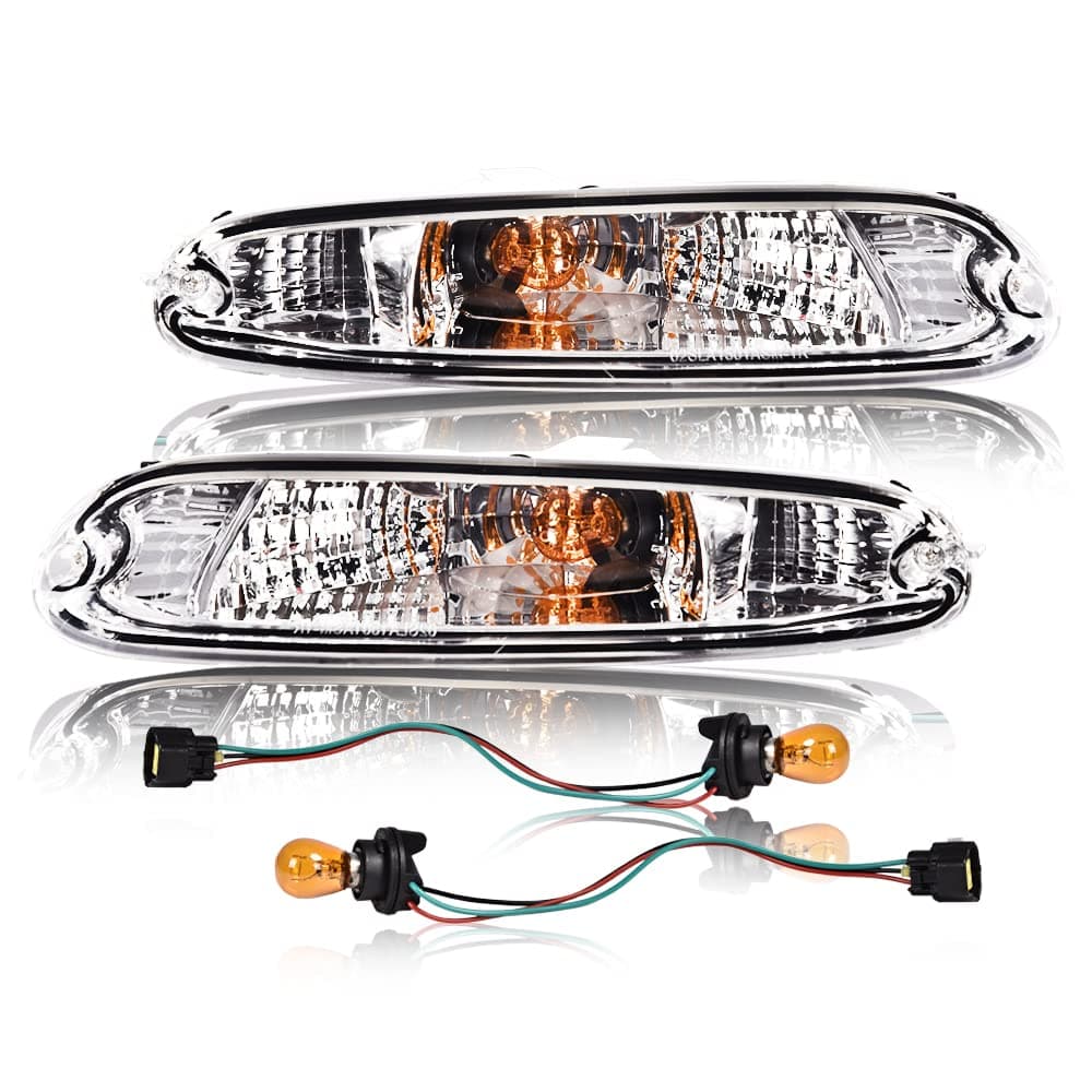 PIT66 Front Bumper Turn Signal Lights, Compatible with Mazda MX-5 Miata 1990 1991 1992 1993 1994 1995 1996 1997 W/Bulbs Clear Lens 8BN151060 8BN151070 Halogen Clear Lens