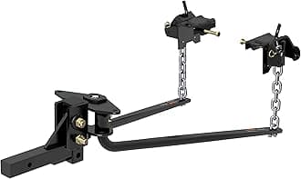 CURT 17051 Round Bar Weight Distribution Hitch with Integrated Lubrication, Up to 8K, 2-Inch Shank, Black