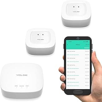 YoLink Water Leak Starter Kit: Hub + 2 Leak Sensor 1 (Silent), LoRa Long-Range, App/SMS/Email Alerts, D2D Offline Triggers, 2 AAA Up to 5-Year Battery, Compatible with Alexa/IFTTT/Home Assistant