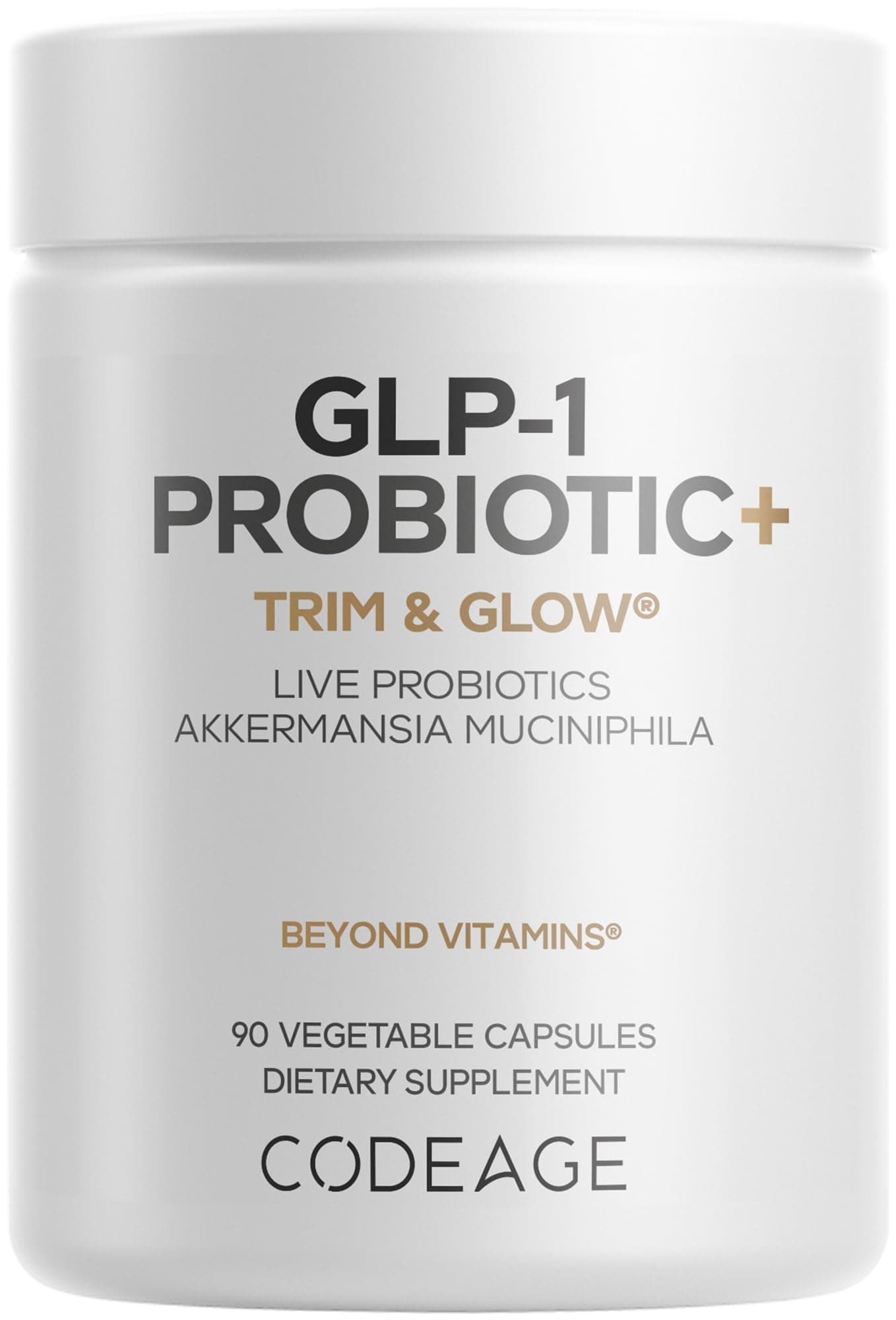 GLP-1 Probiotic+ - Live Probiotics Akkermansia, Clostridium, Bifidobacterium, Chicory Inulin Probiotic, Prebiotics & Postbiotics Supplement - 500 Million AFU, 3-Month Supply - 90 Capsules