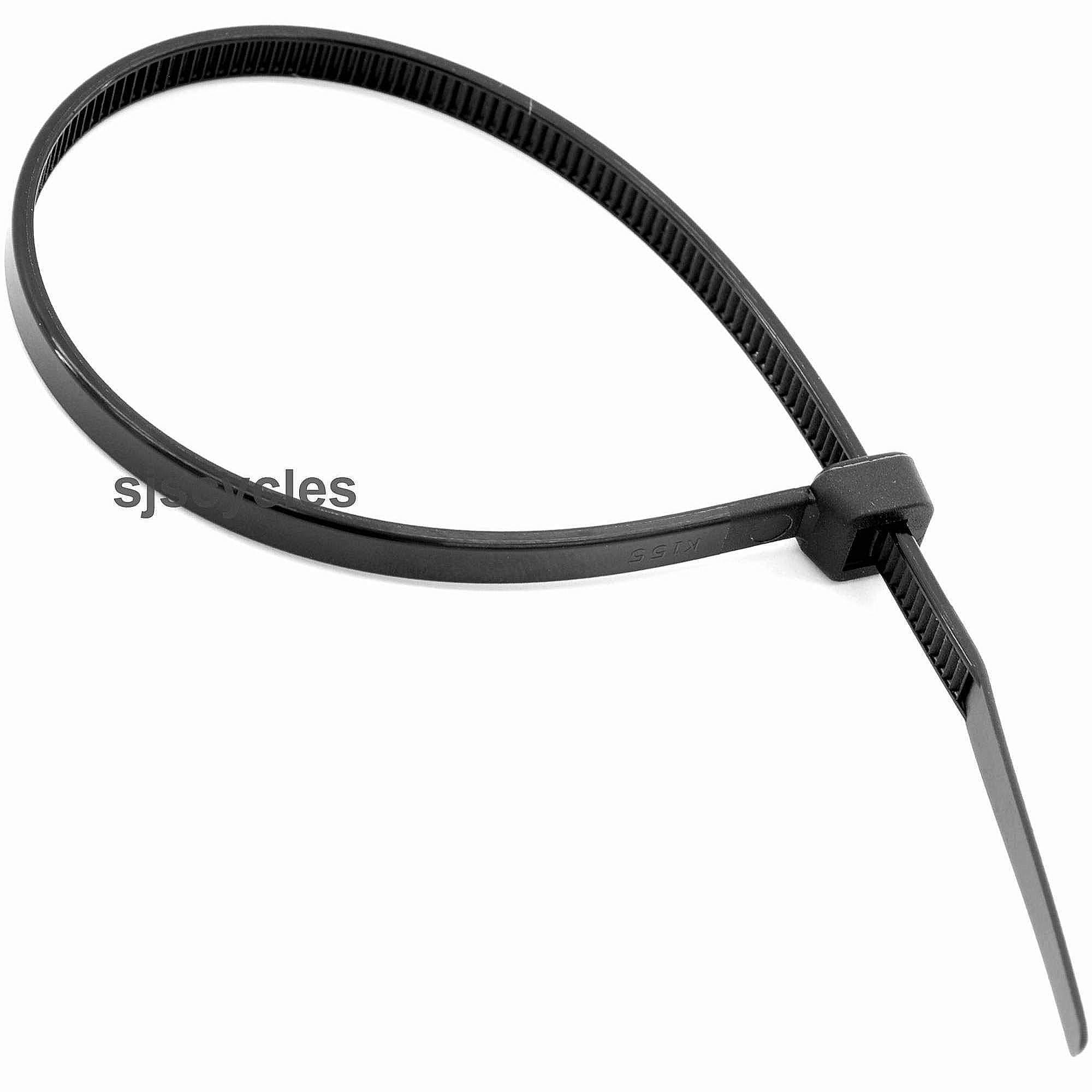 100 X 200MM X 2.5MM BLACK CABLE TIES PLASTIC NYLON ZIP TIE WRAPS by Just Cable Ties