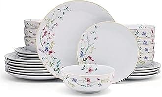Kalina Metallic 24 Piece Dinnerware Set, Service for 8