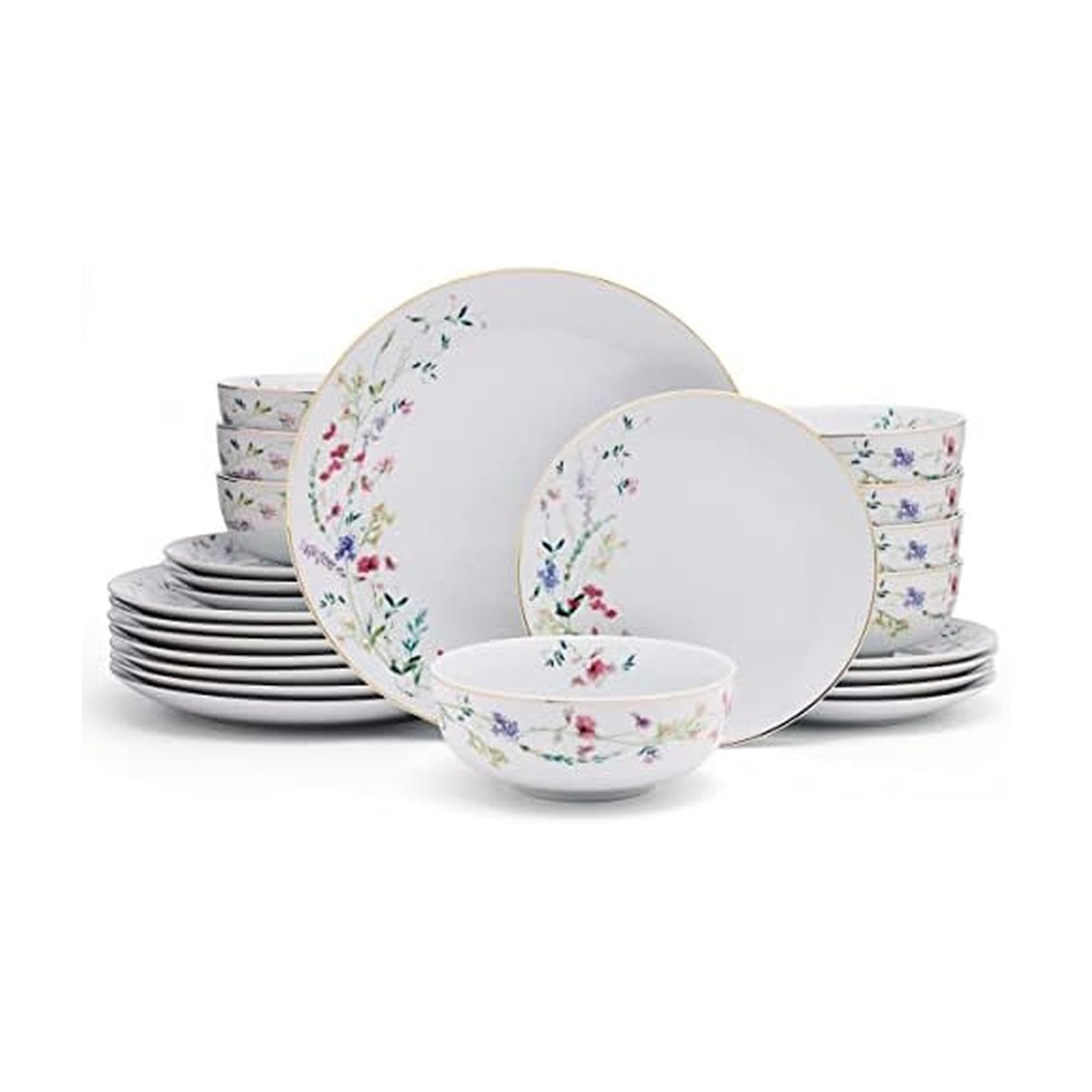 Kalina Metallic 24 Piece Dinnerware Set, Service for 8